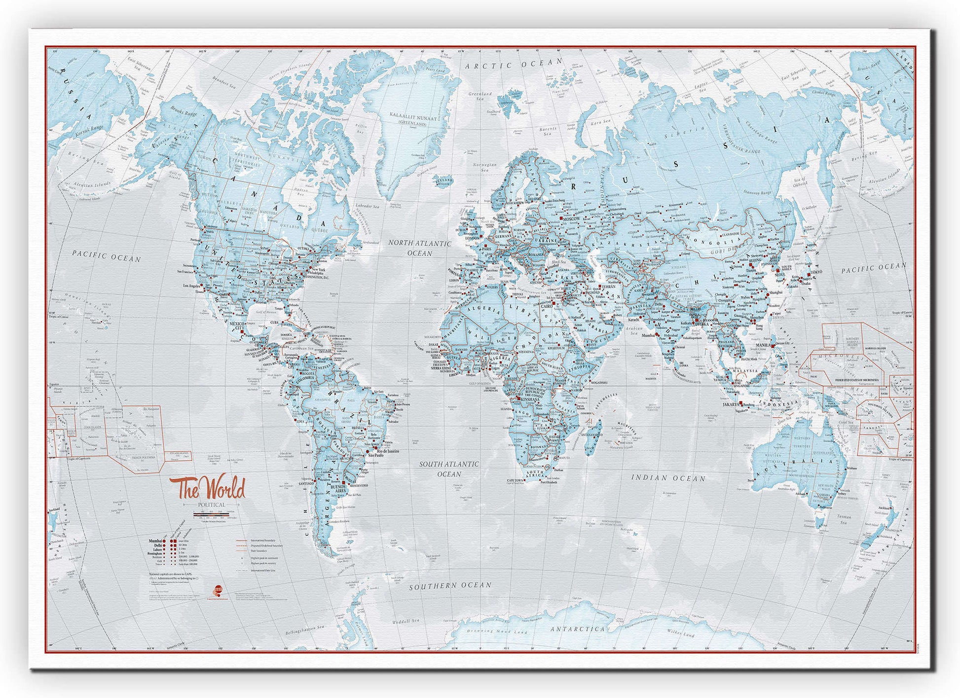 WM01226_M_CANVA - The World Is Art - Wall Map Aqua