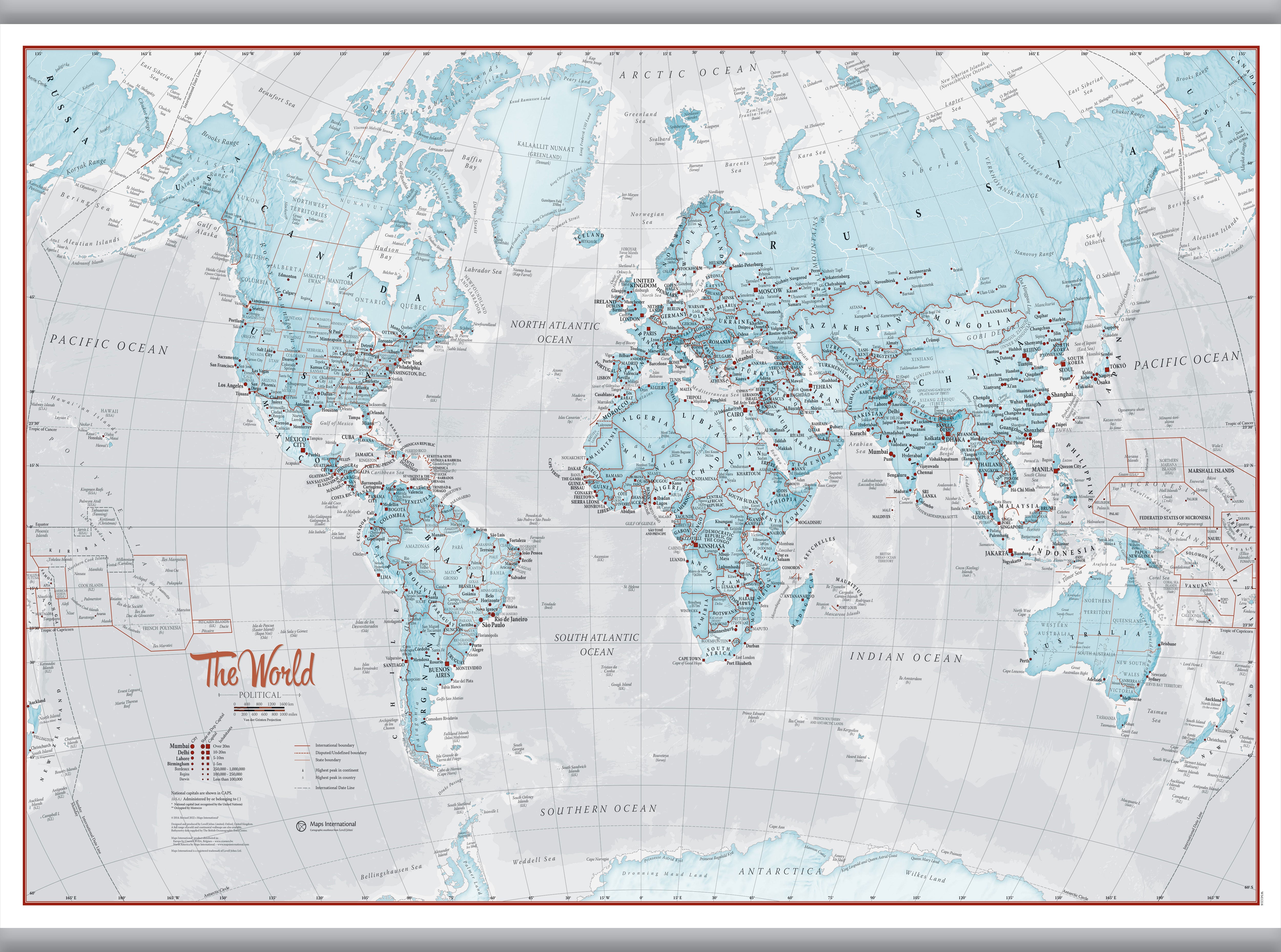 WM01226_M_LAMHB - The World Is Art - Wall Map Aqua