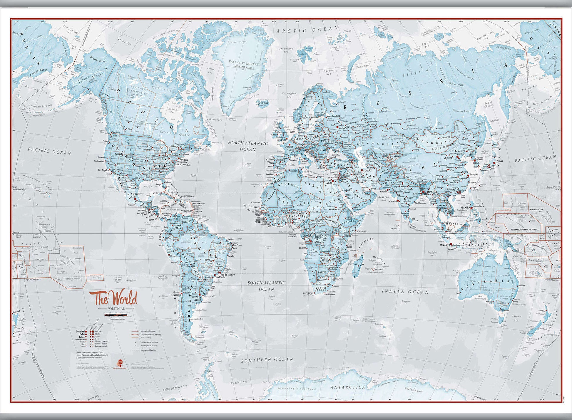 WM01226_L_CANHB - The World Is Art - Wall Map Aqua