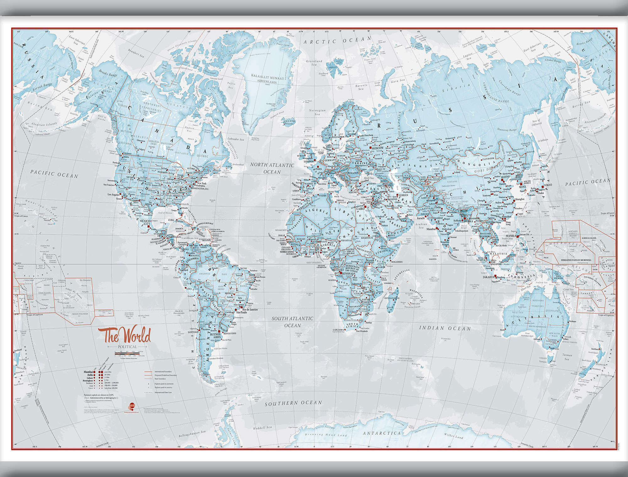 WM01226_M_CANHB - The World Is Art - Wall Map Aqua