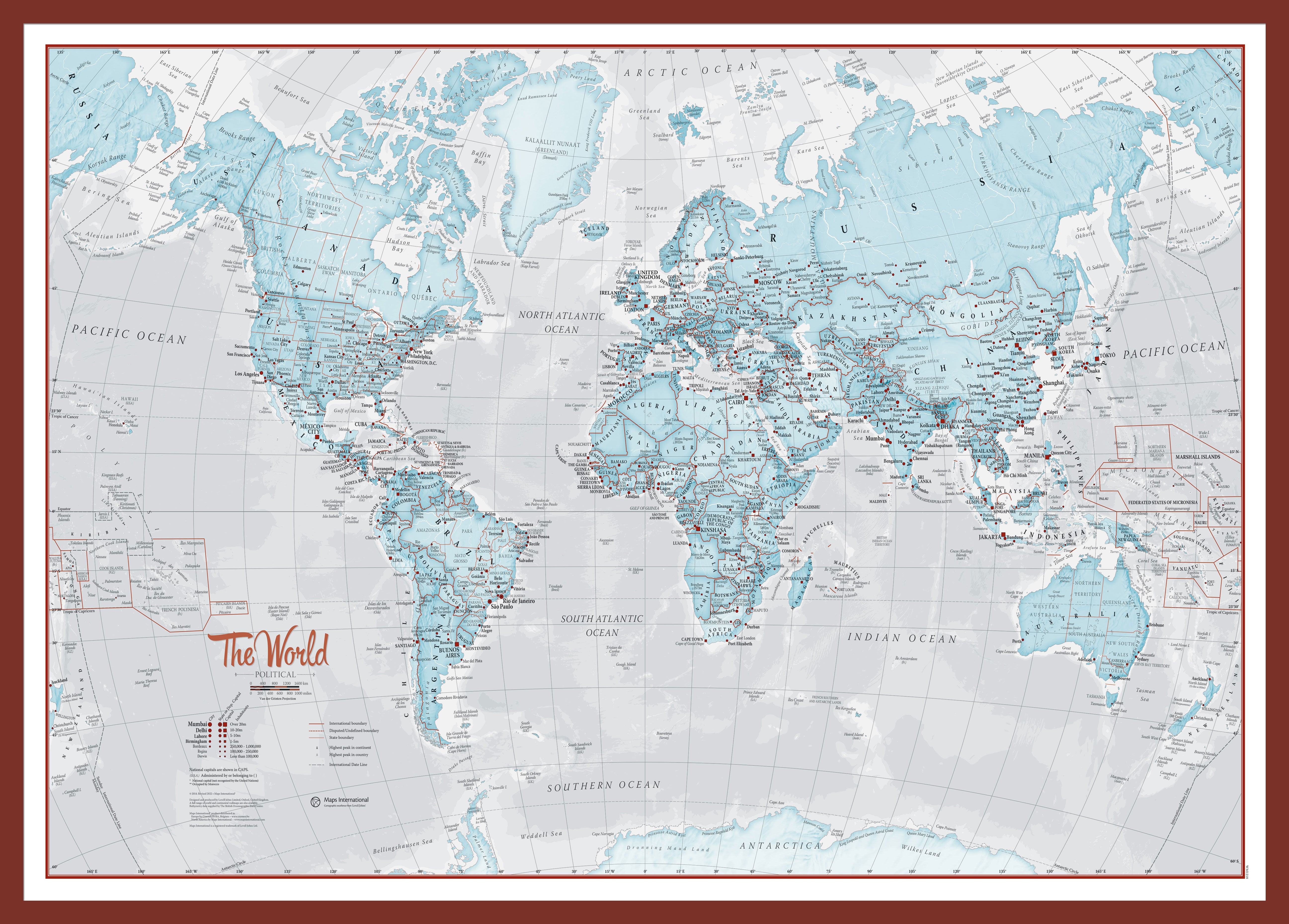 WM01226_M_PINOK - The World Is Art - Wall Map Aqua