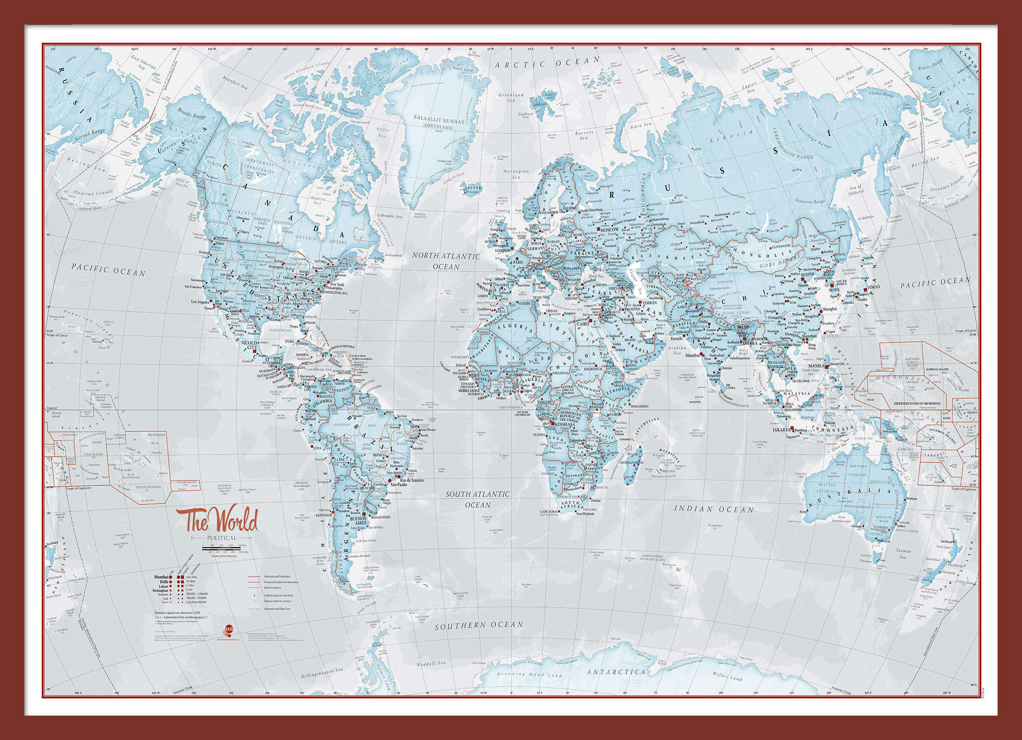 WM01226_M_PINOK - The World Is Art - Wall Map Aqua