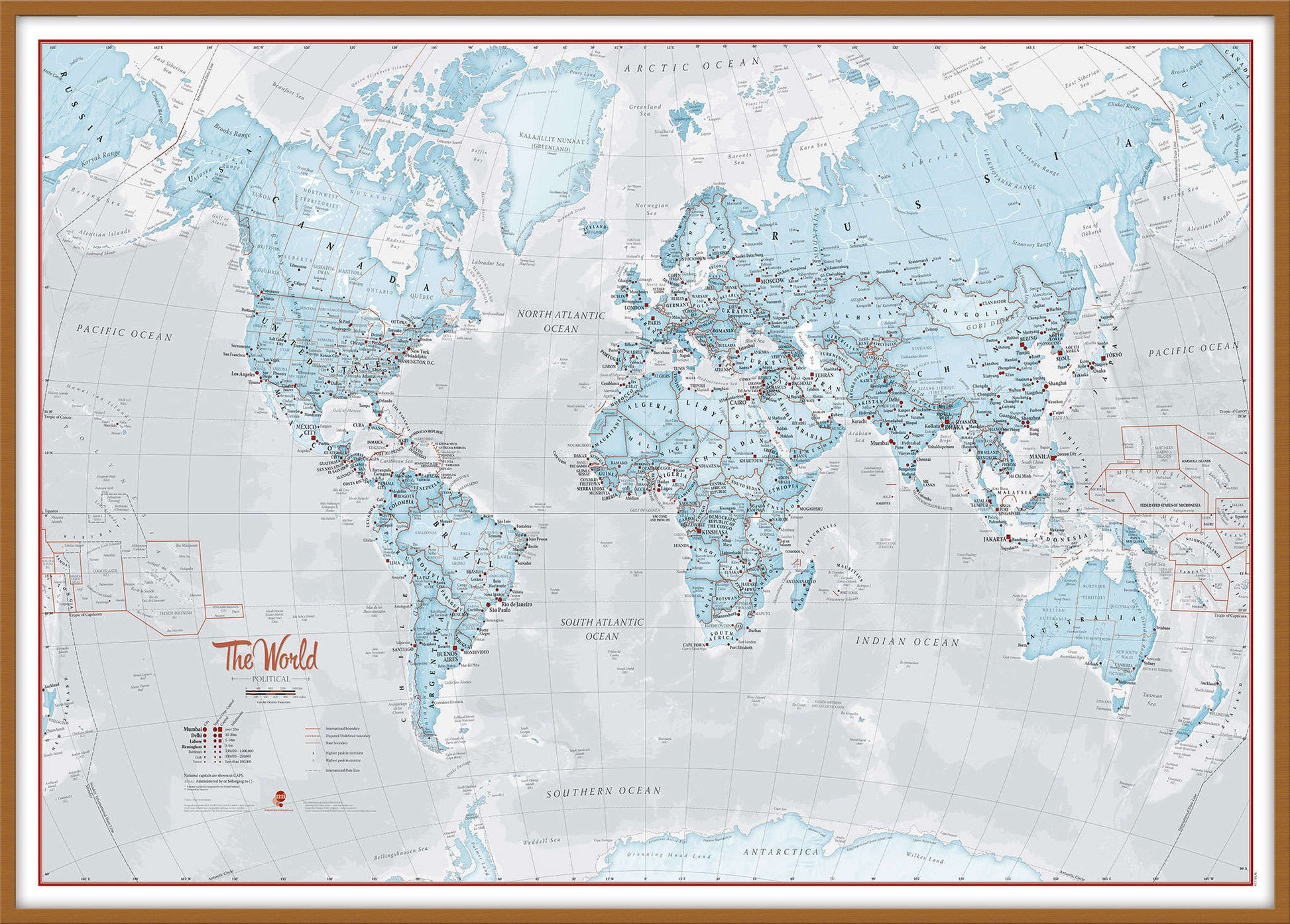 WM01226_L_WDTEA - The World Is Art - Wall Map Aqua
