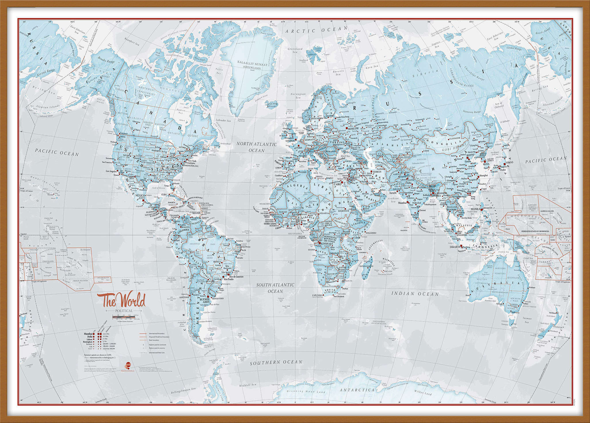 WM01226_L_WDTEA - The World Is Art - Wall Map Aqua