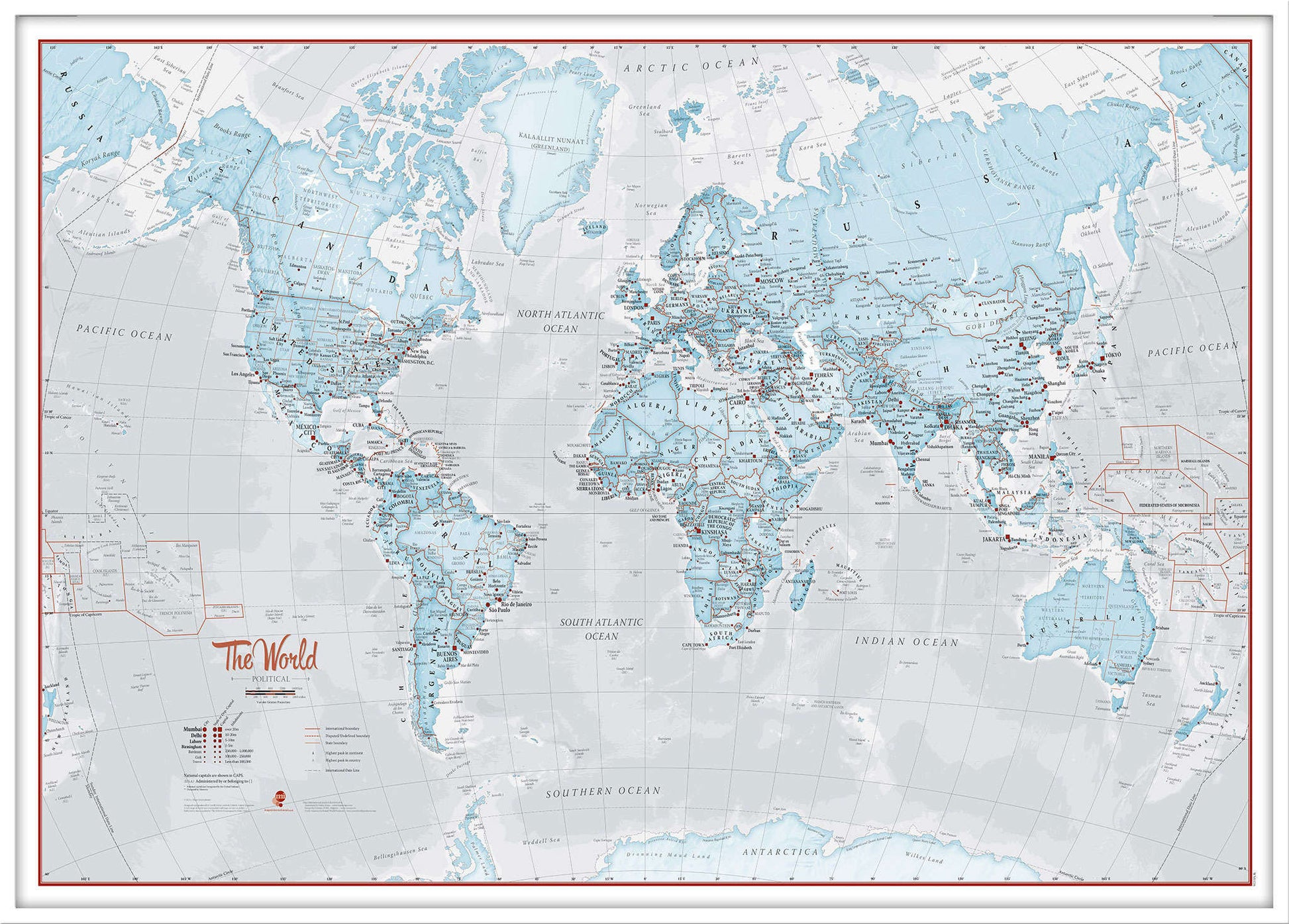 WM01226_L_WDWHI - The World Is Art - Wall Map Aqua