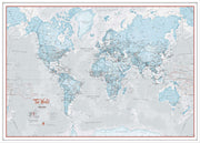 WM01226_L_LBWWH - The World Is Art - Wall Map Aqua