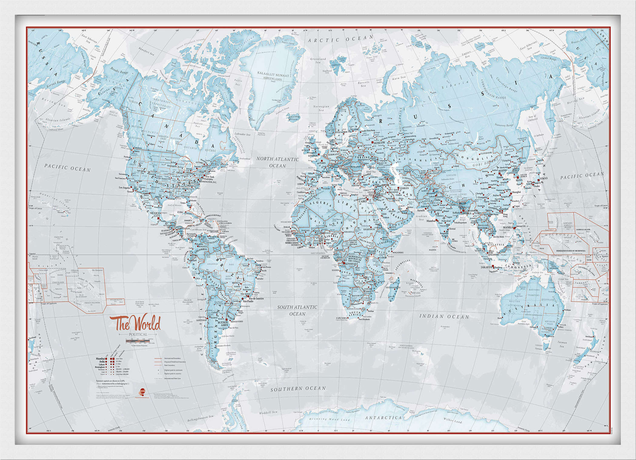 WM01226_S_WDWHI - The World Is Art - Wall Map Aqua