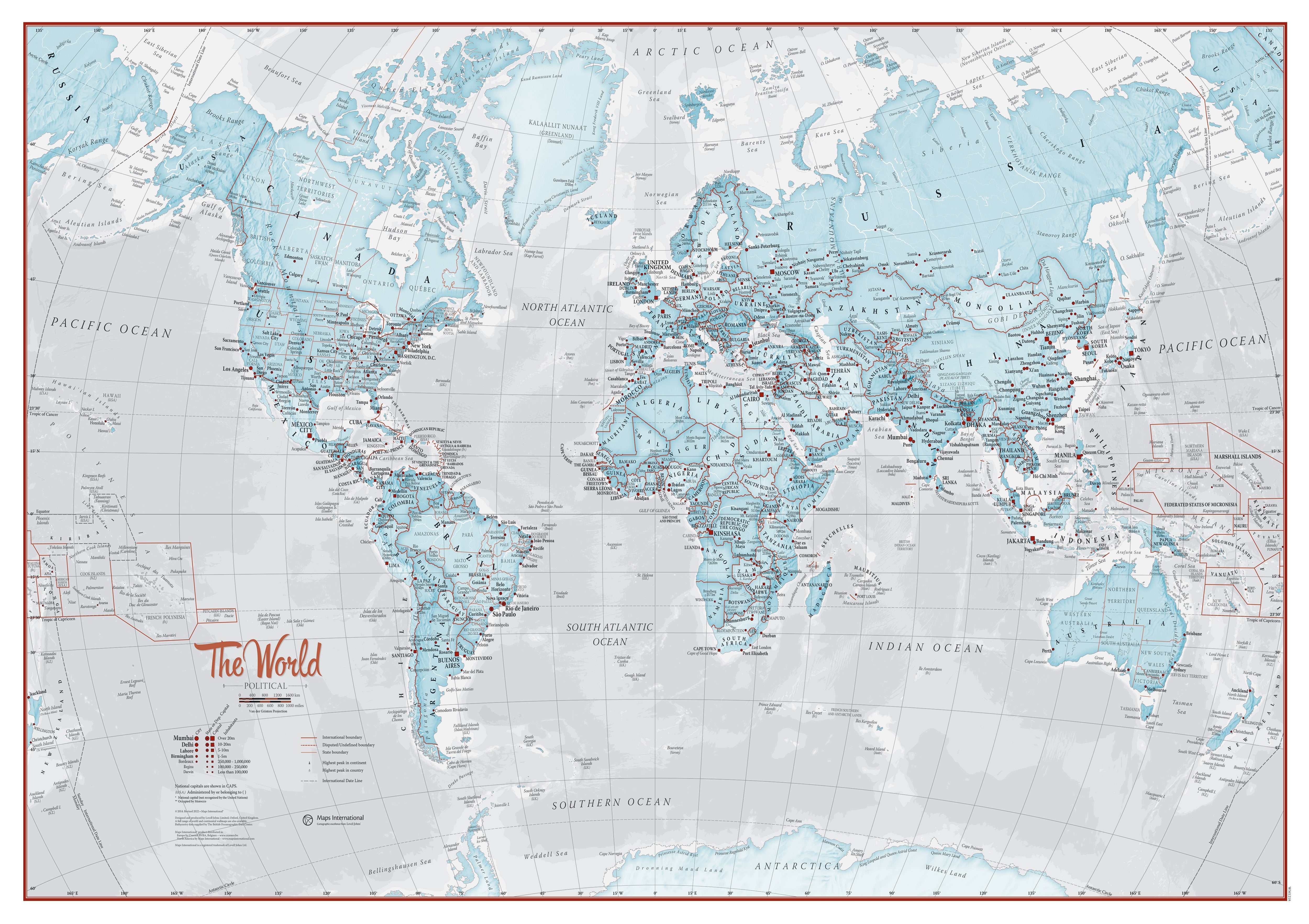 WM01226_H_LAMIN - The World Is Art - Wall Map Aqua