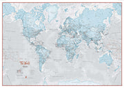 WM01226_M_LAMIN - The World Is Art - Wall Map Aqua
