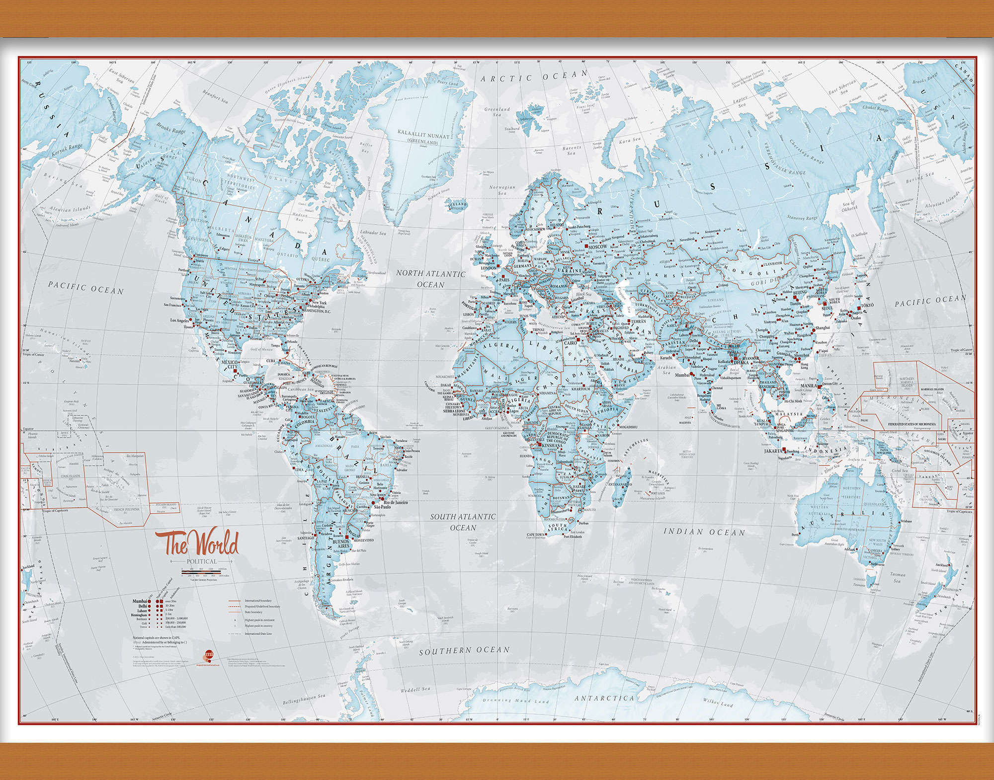 WM01226_M_LWDHB - The World Is Art - Wall Map Aqua