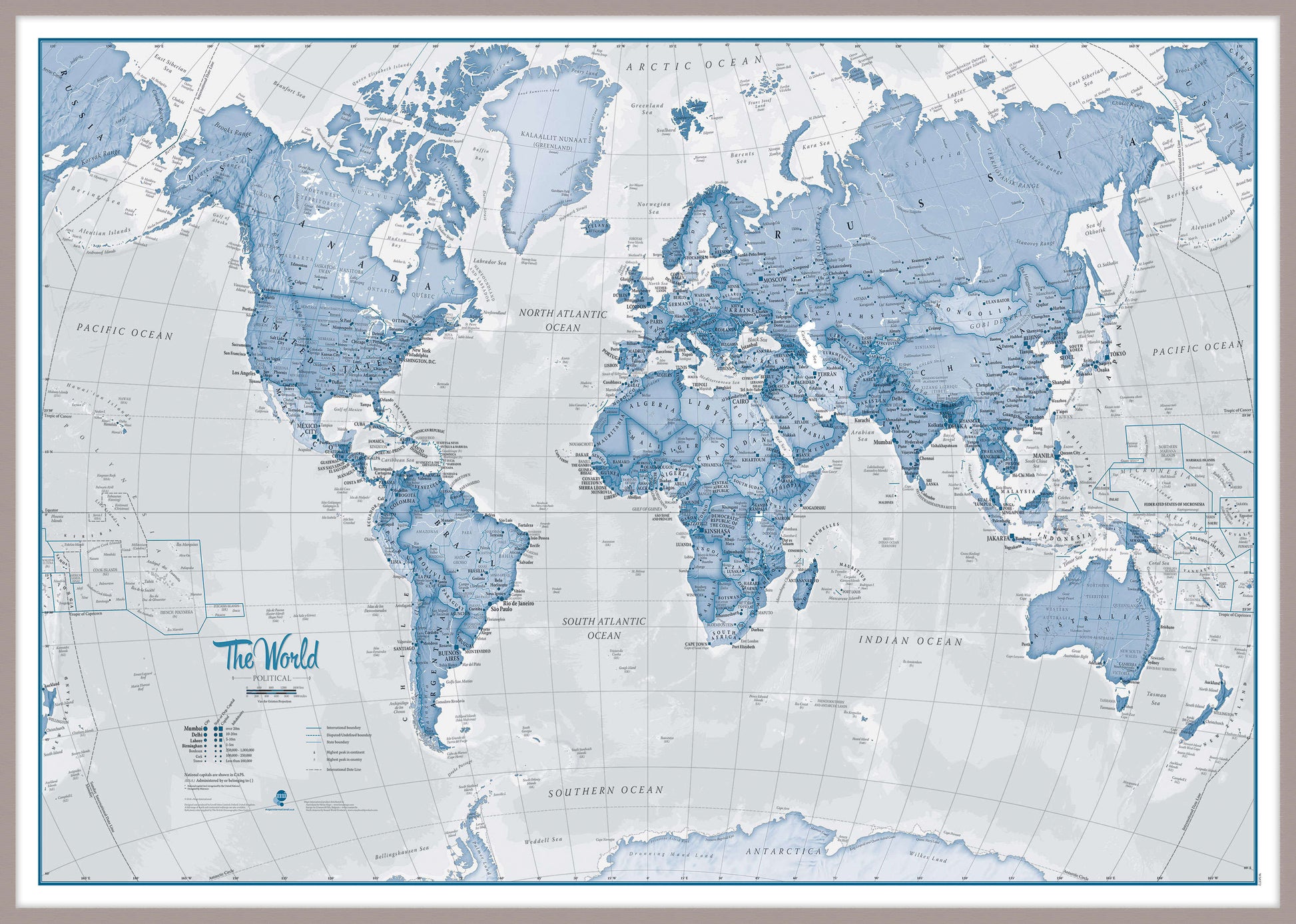 WM00272_H_MGFAL - The World Is Art - Wall Map Blue