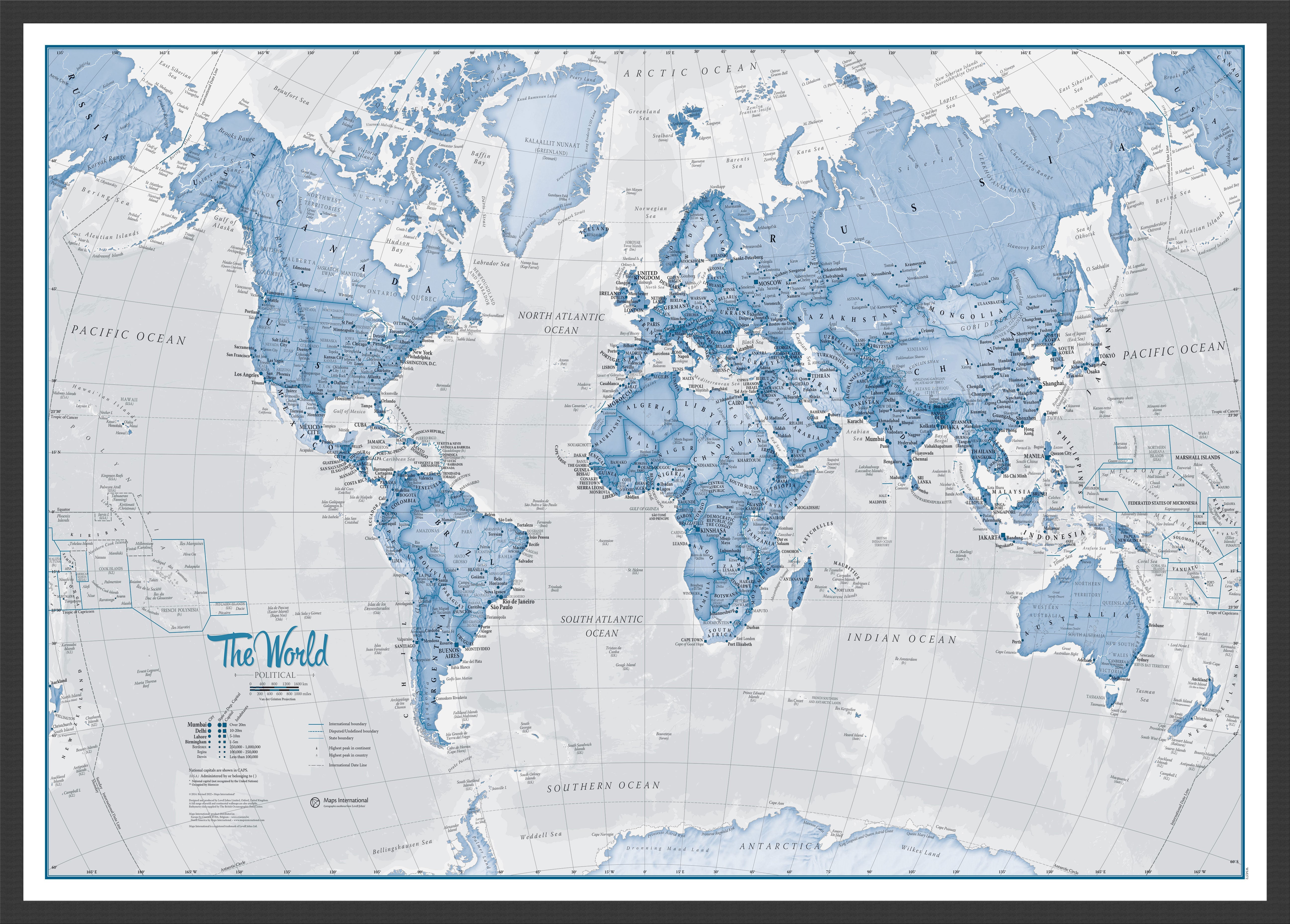 WM00272_L_WDBLA - The World Is Art - Wall Map Blue