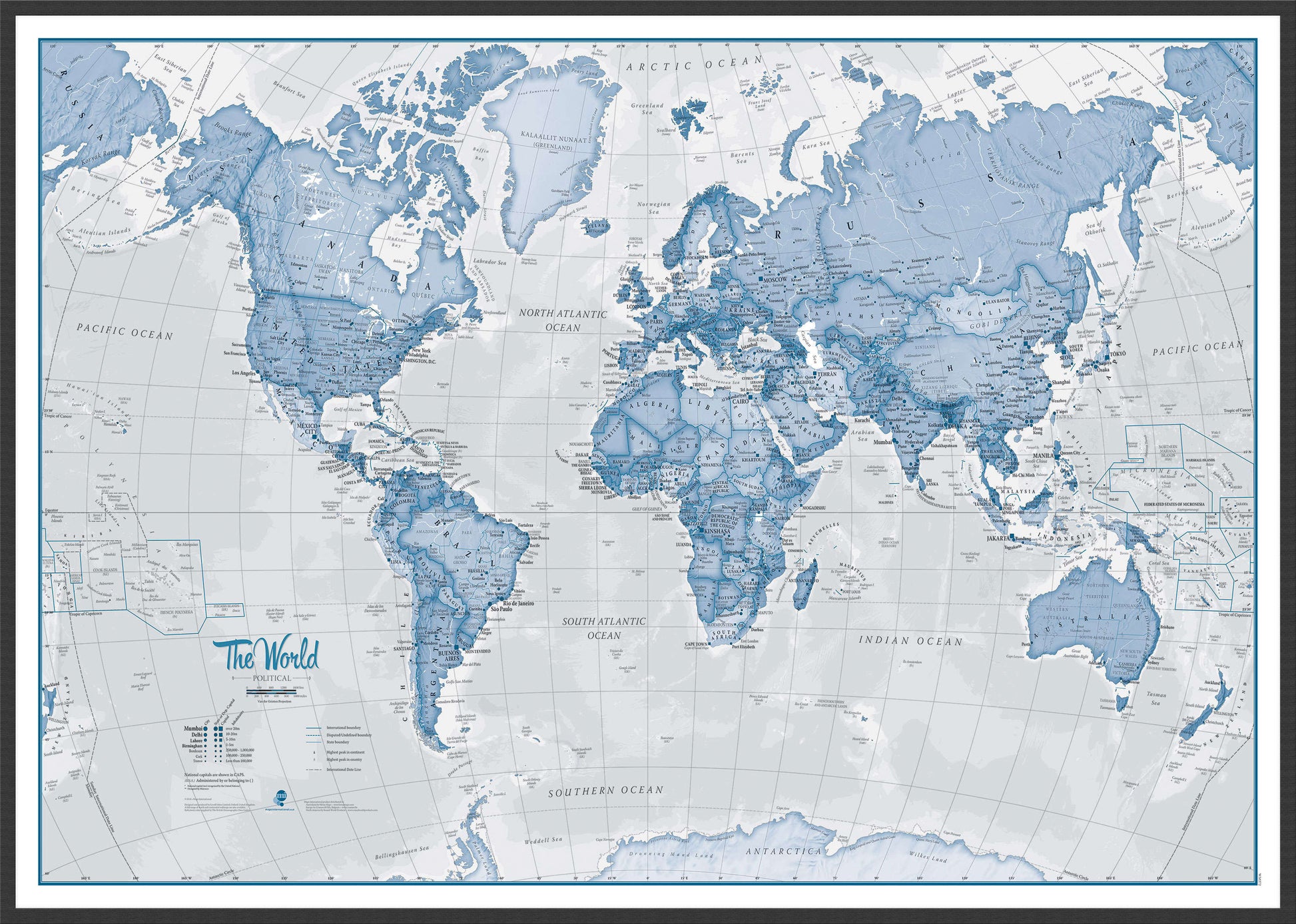 WM00272_L_WDBLA - The World Is Art - Wall Map Blue