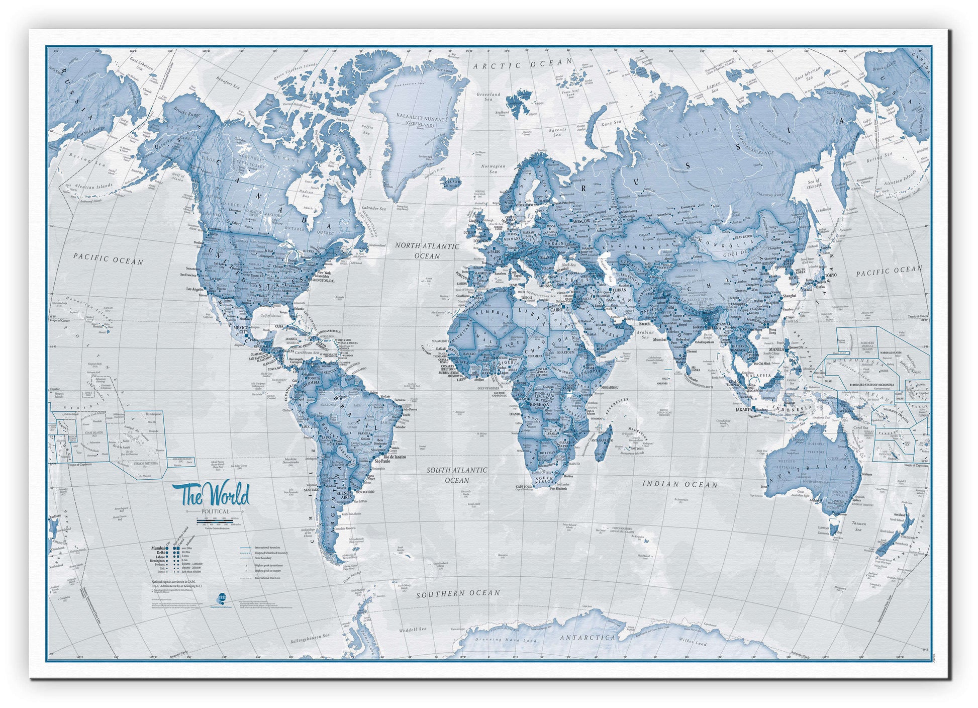WM00272_L_CANVA - The World Is Art - Wall Map Blue