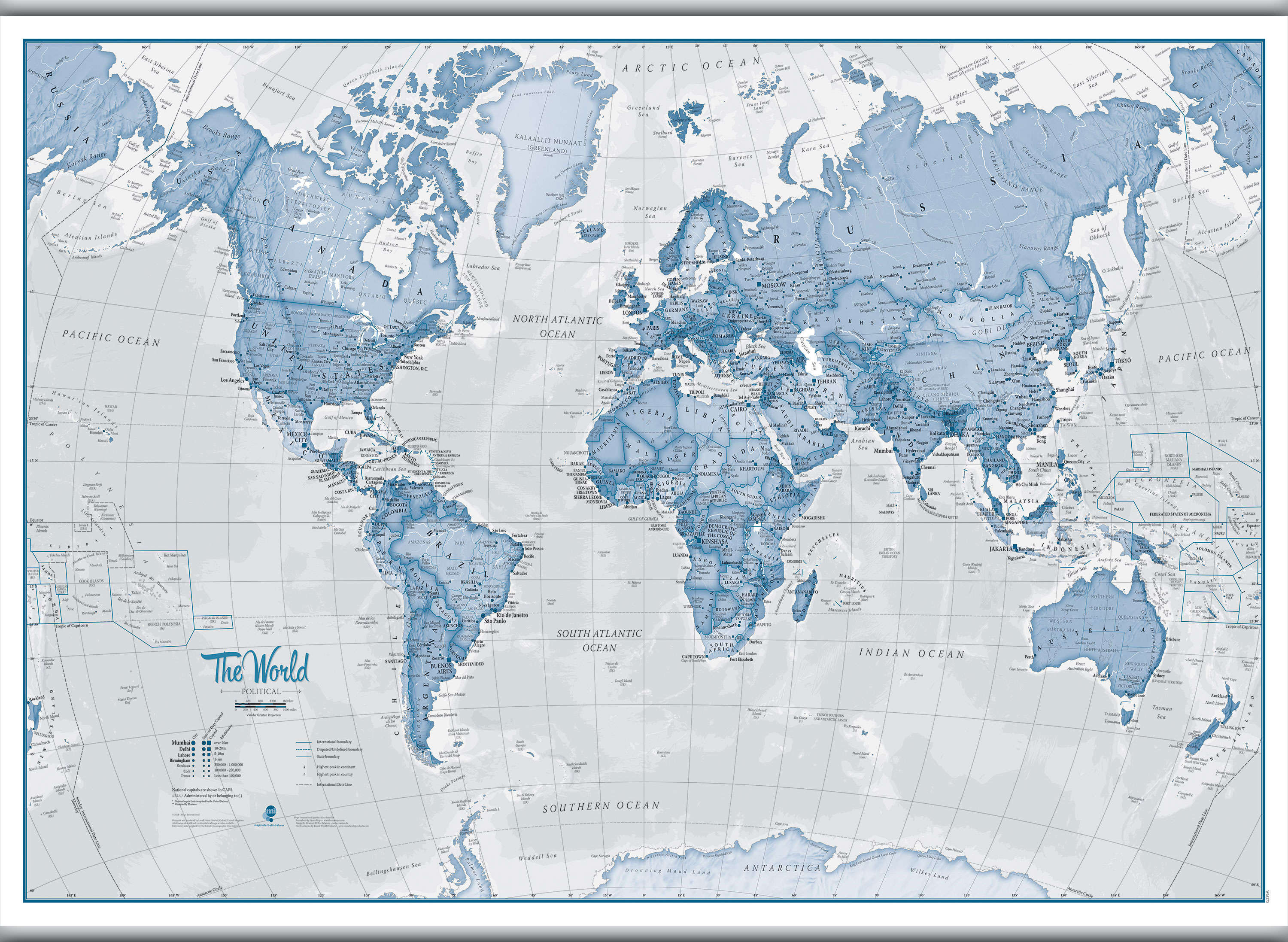 WM00272_H_CANHB - The World Is Art - Wall Map Blue