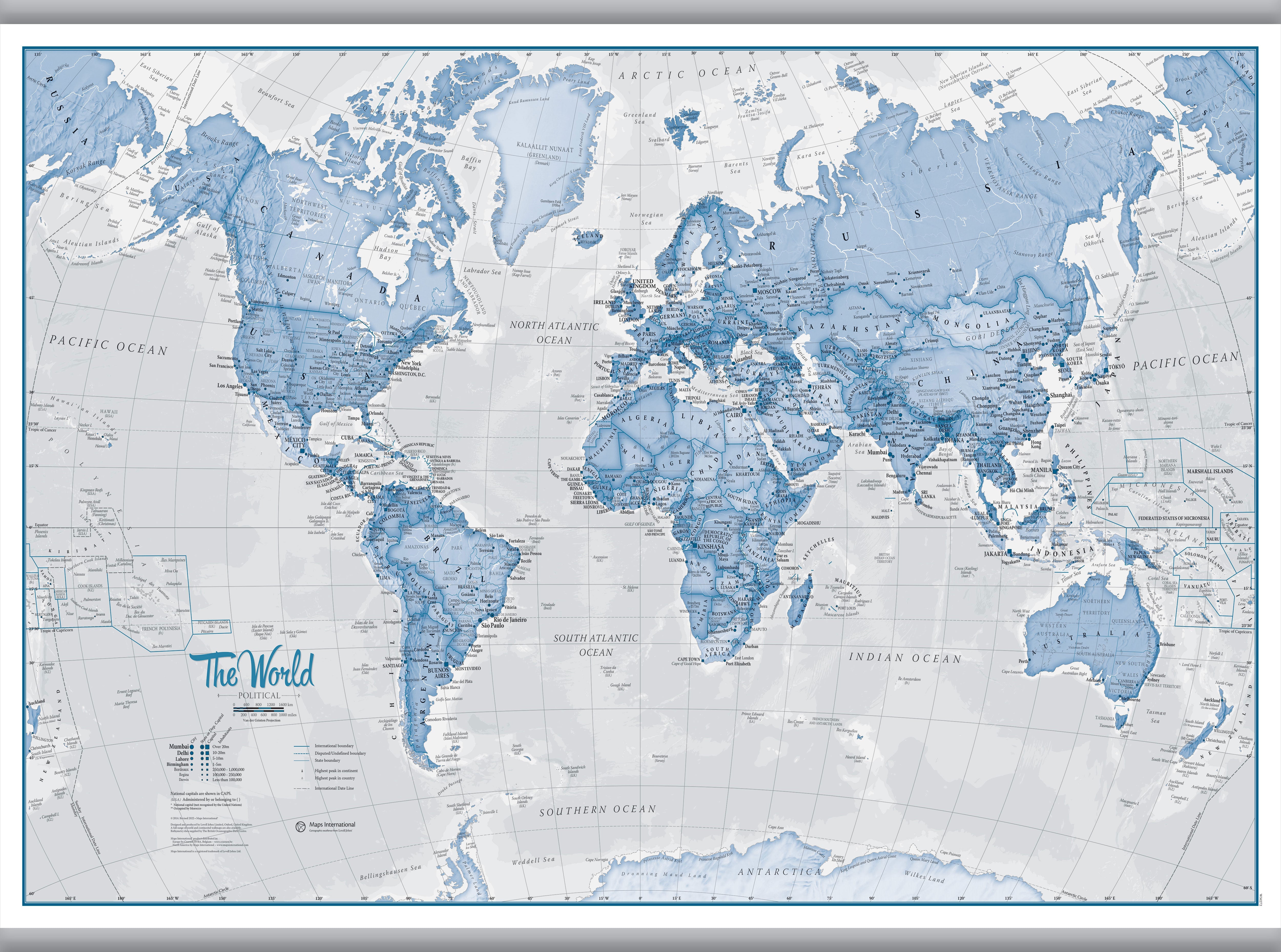 WM00272_H_LAMHB - The World Is Art - Wall Map Blue