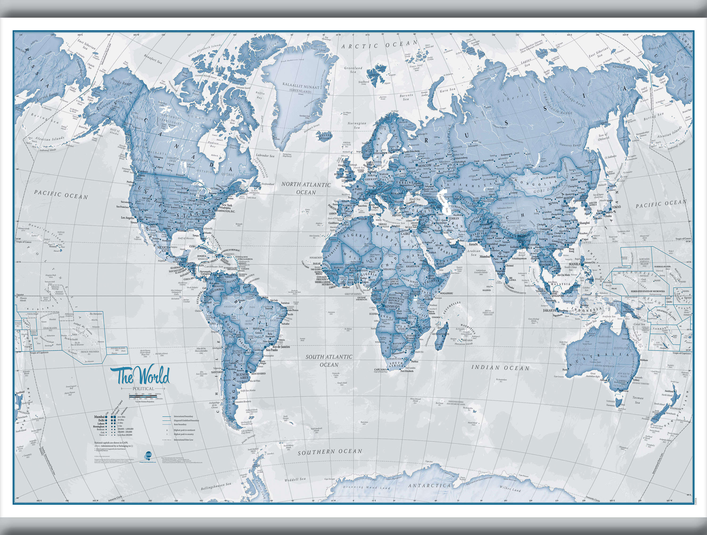 WM00272_S_LAMHB - The World Is Art - Wall Map Blue