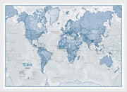 WM00272_S_WDWHI - The World Is Art - Wall Map Blue