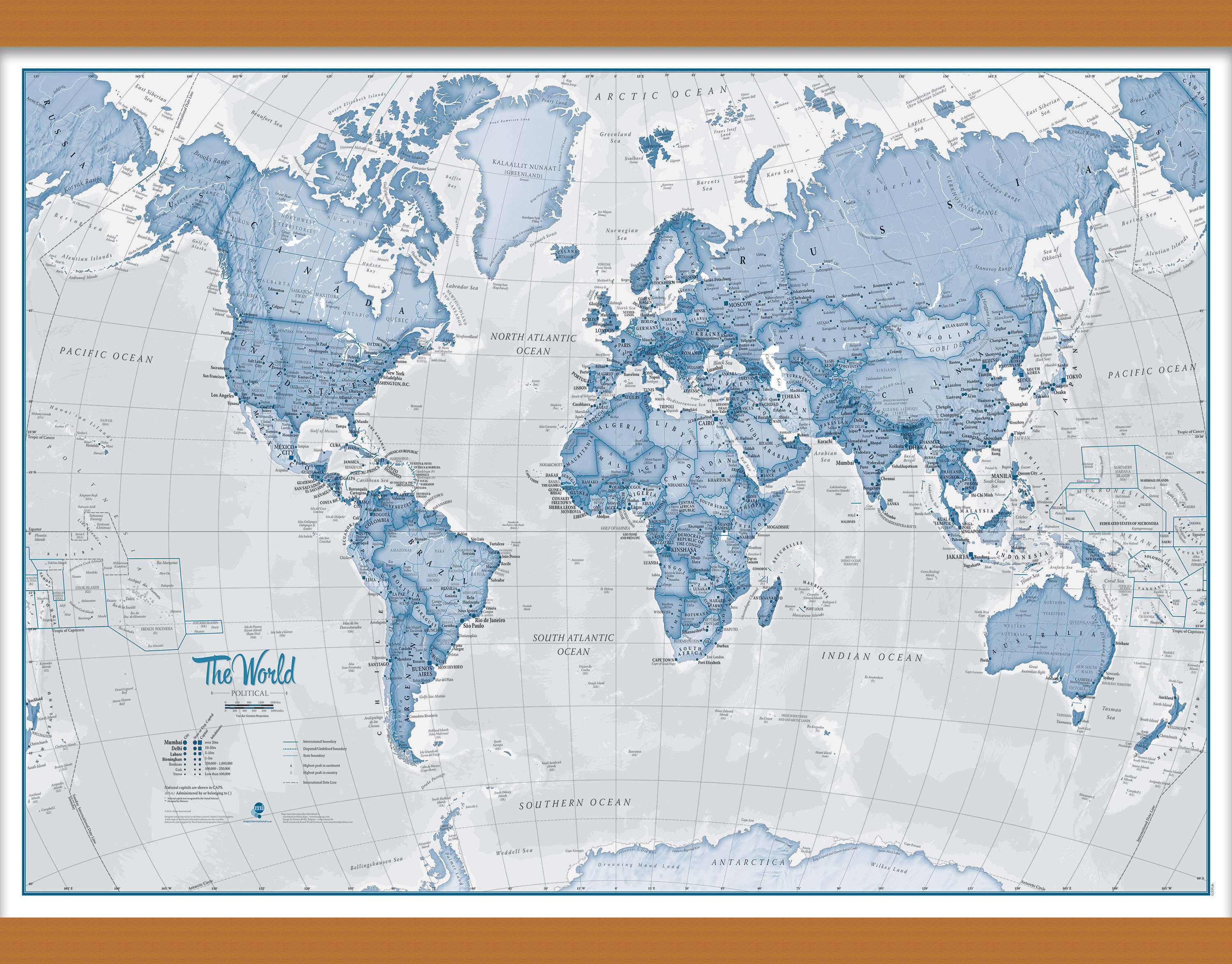 WM00272_S_LWDHB - The World Is Art - Wall Map Blue
