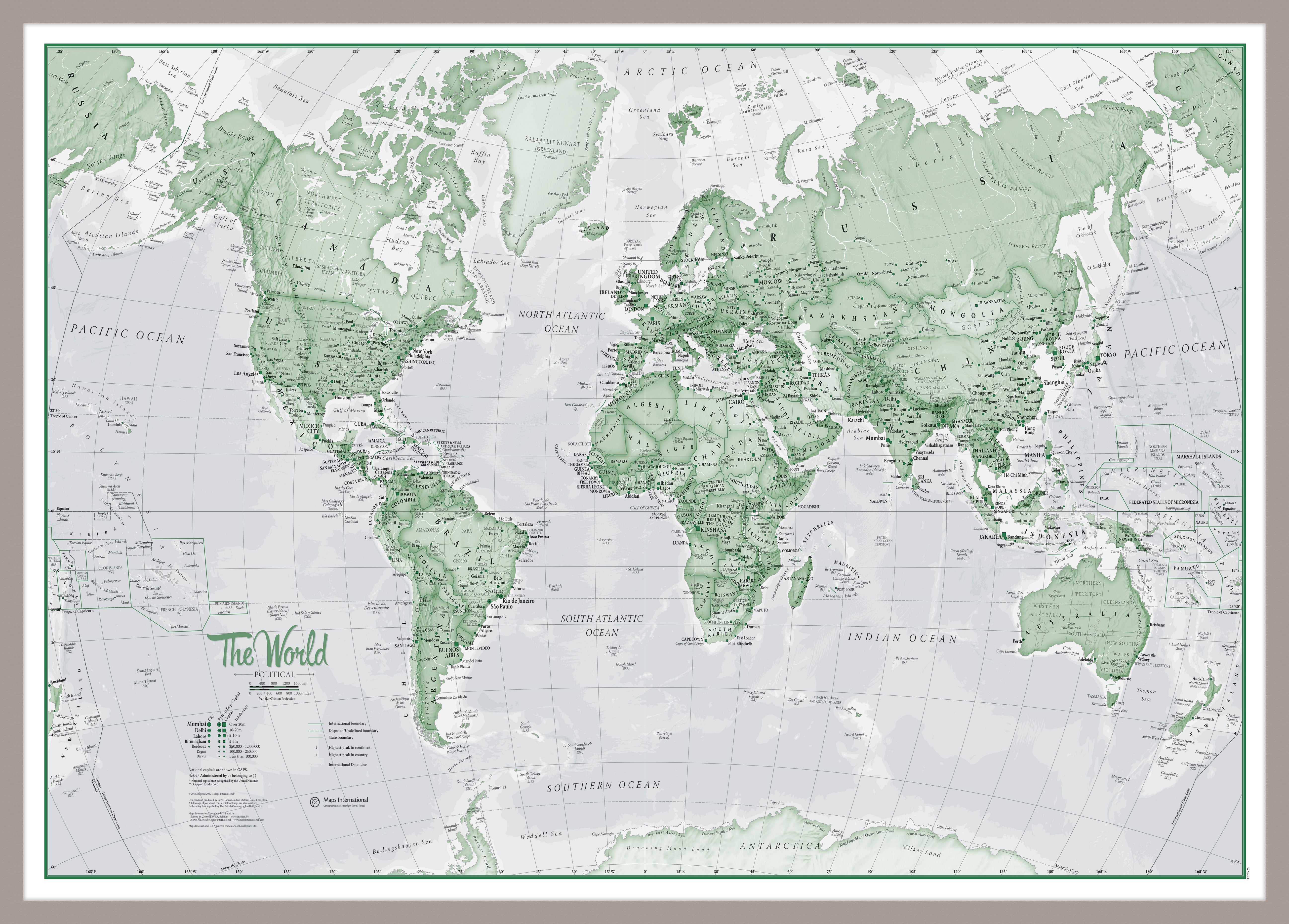 WM00274_M_PINAL - The World Is Art - Wall Map Green