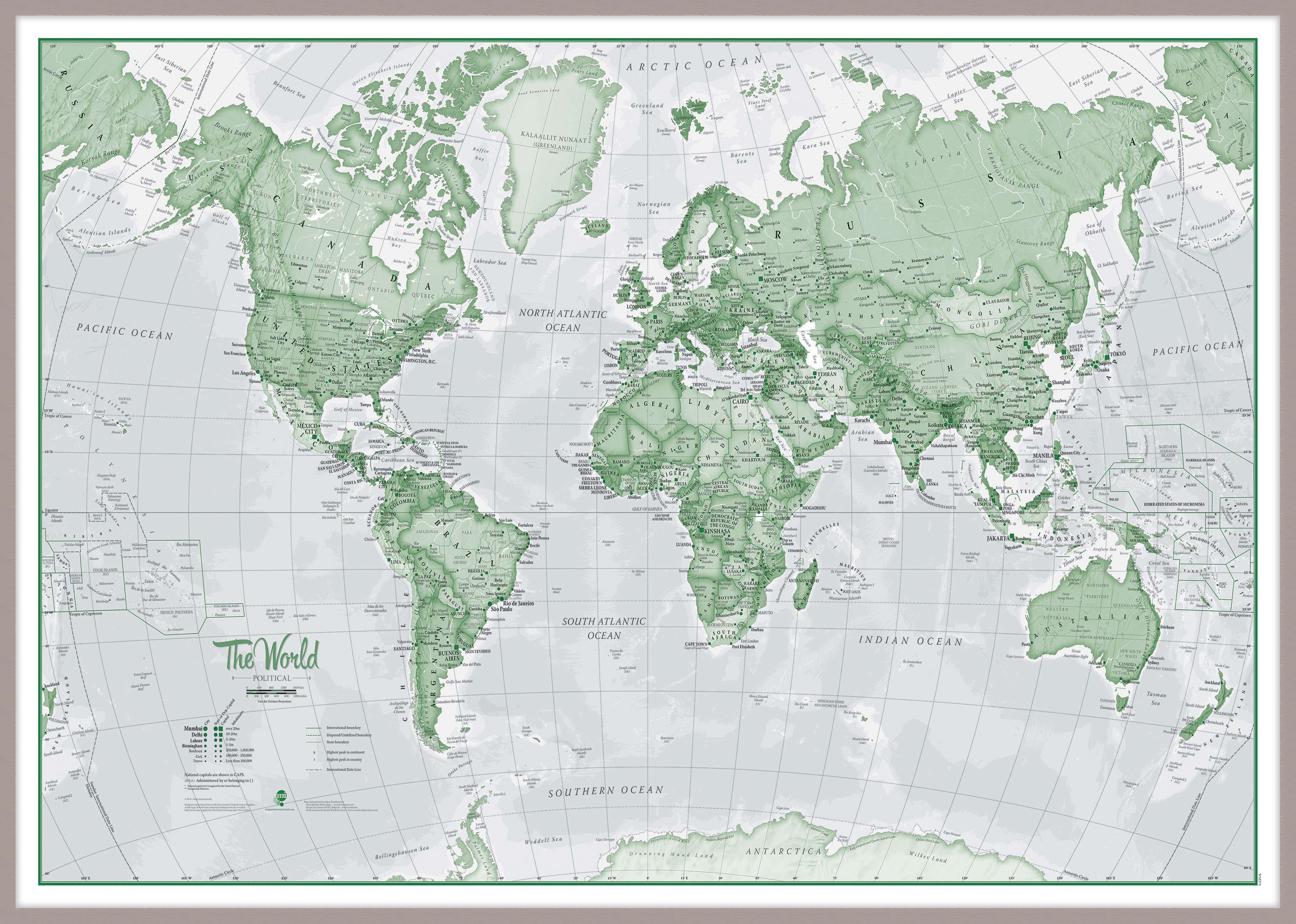 WM00274_L_LBDAL - The World Is Art - Wall Map Green