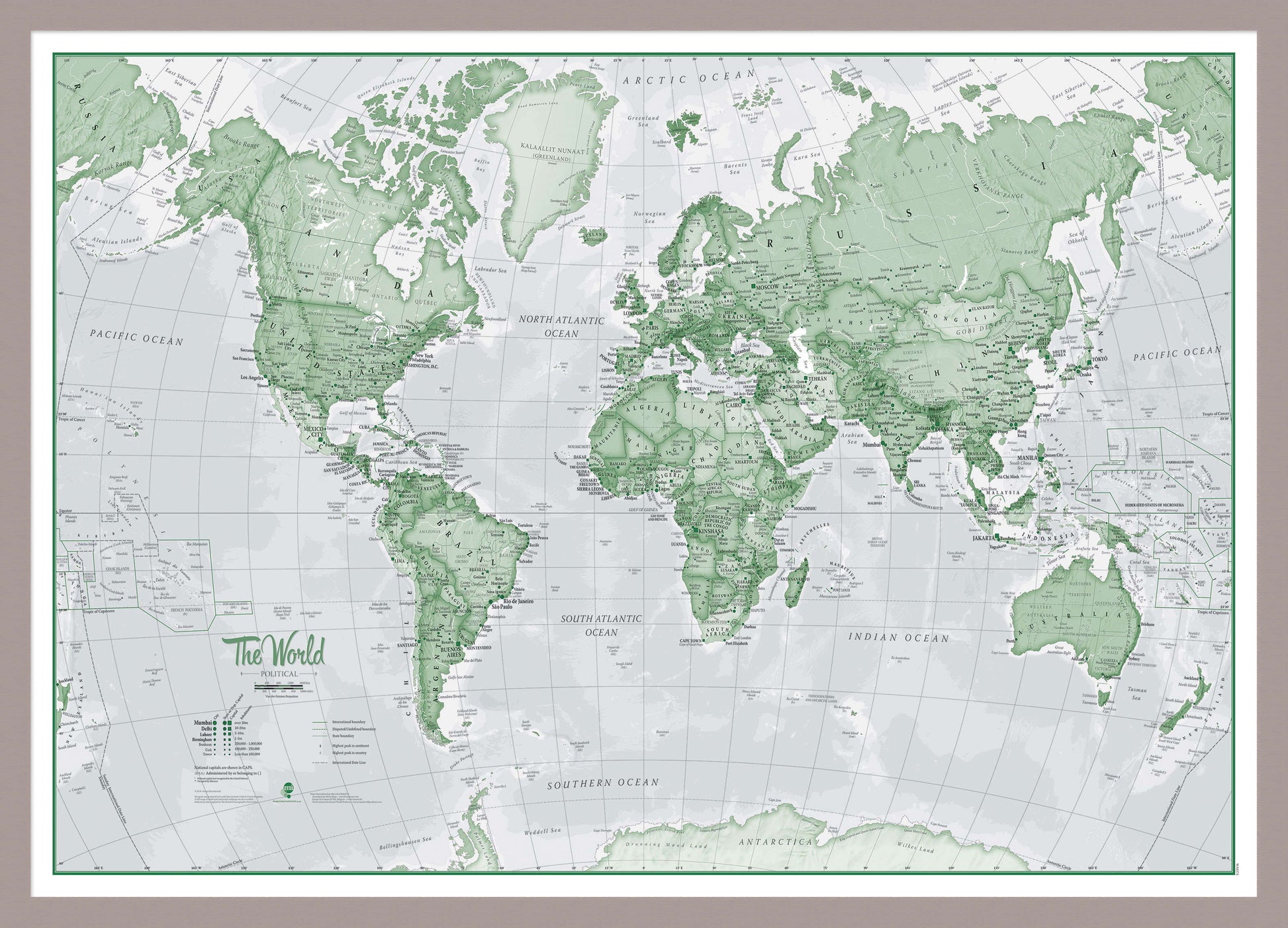 WM00274_S_MGFAL - The World Is Art - Wall Map Green