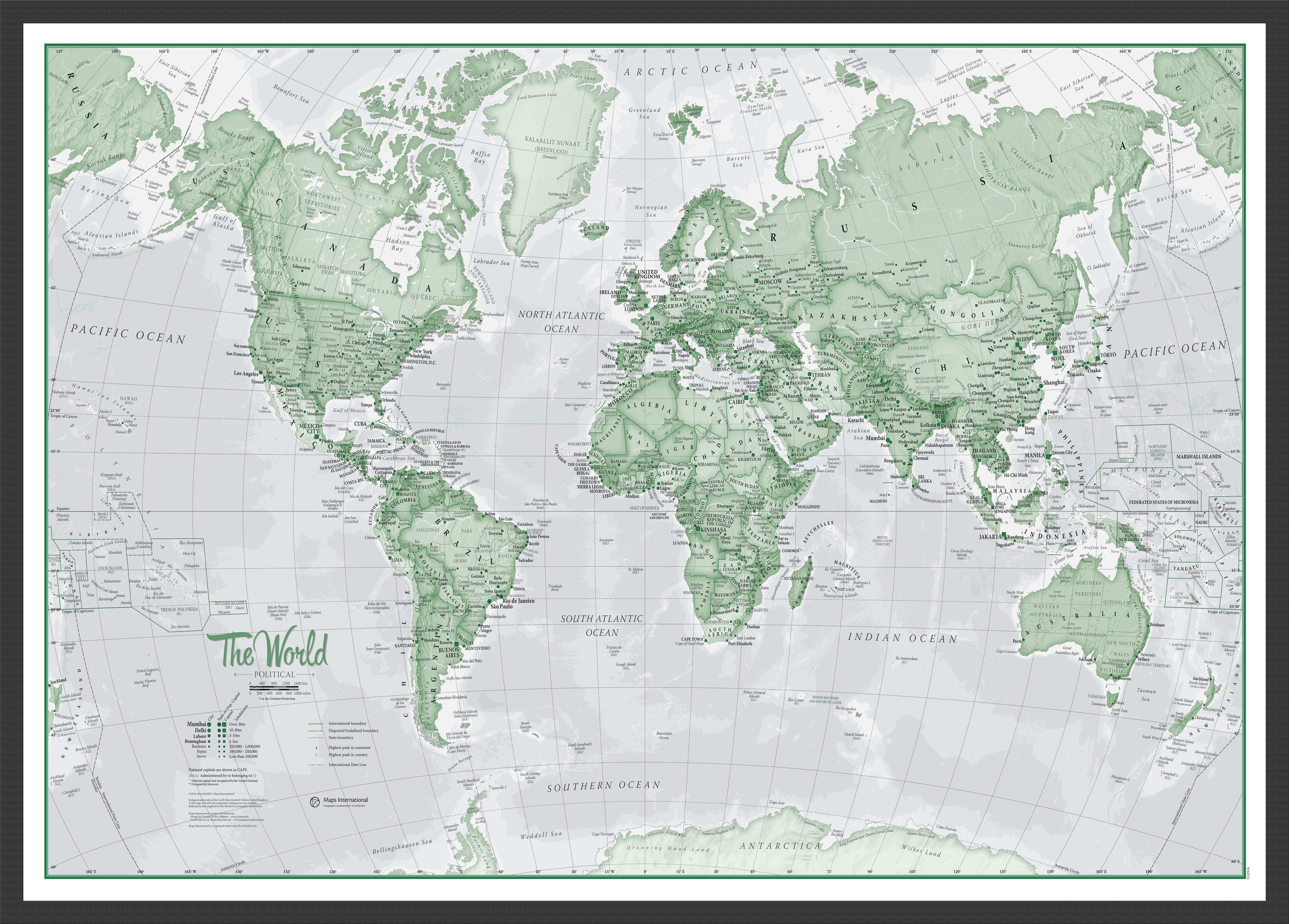WM00274_L_WDBLA - The World Is Art - Wall Map Green