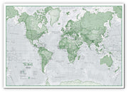 WM00274_H_CANVA - The World Is Art - Wall Map Green