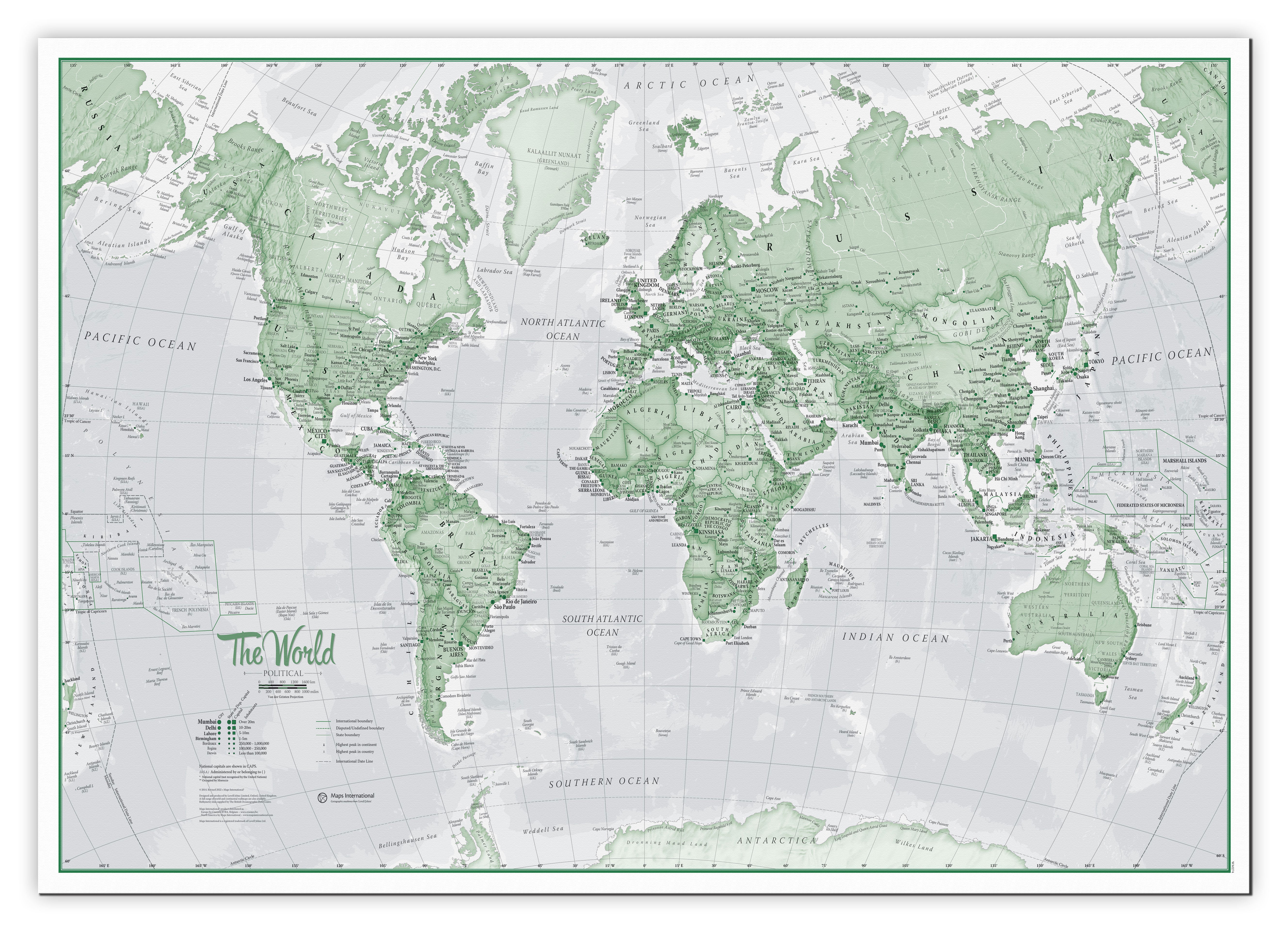 WM00274_H_CANVA - The World Is Art - Wall Map Green