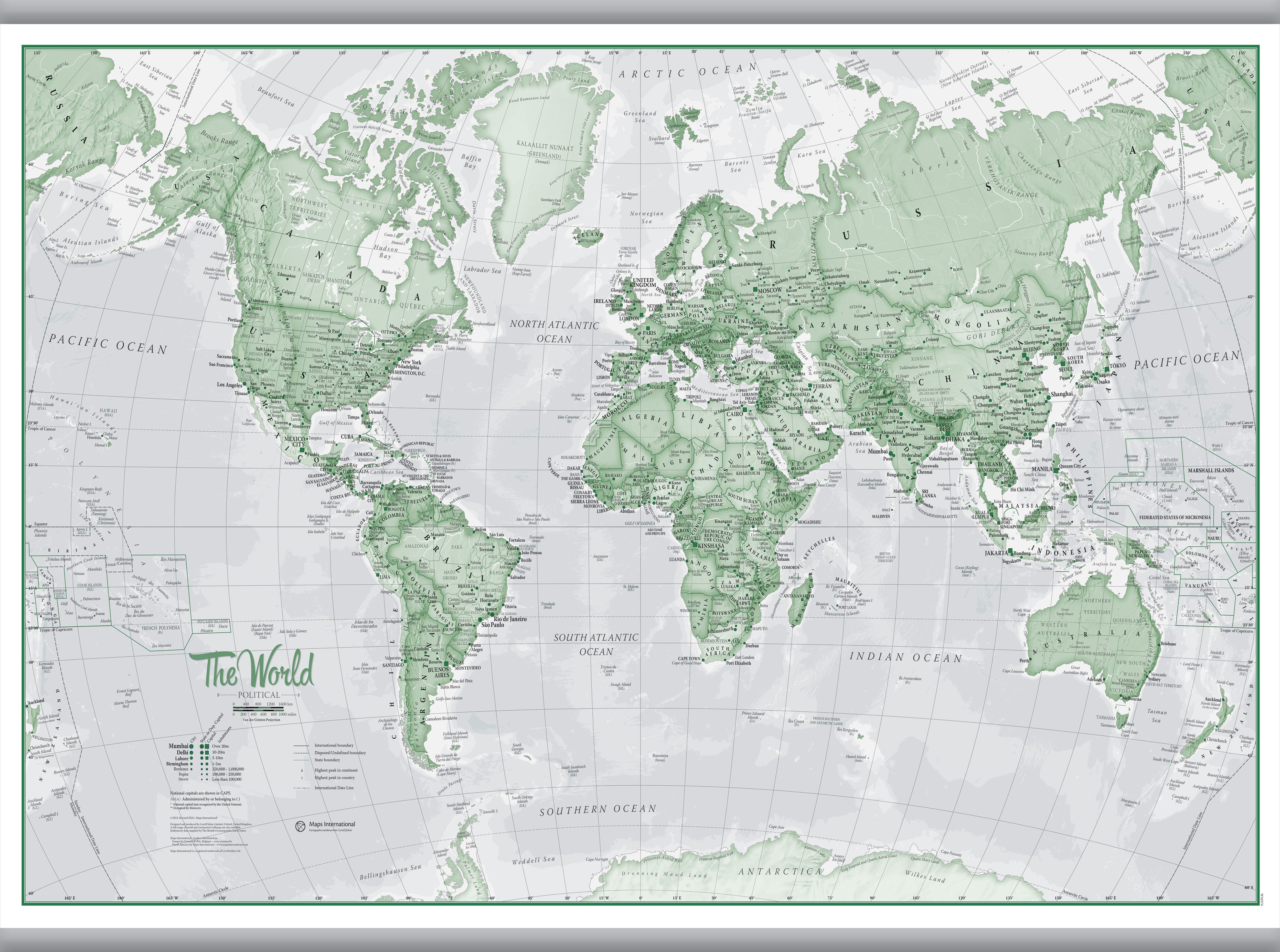 WM00274_M_LAMHB - The World Is Art - Wall Map Green