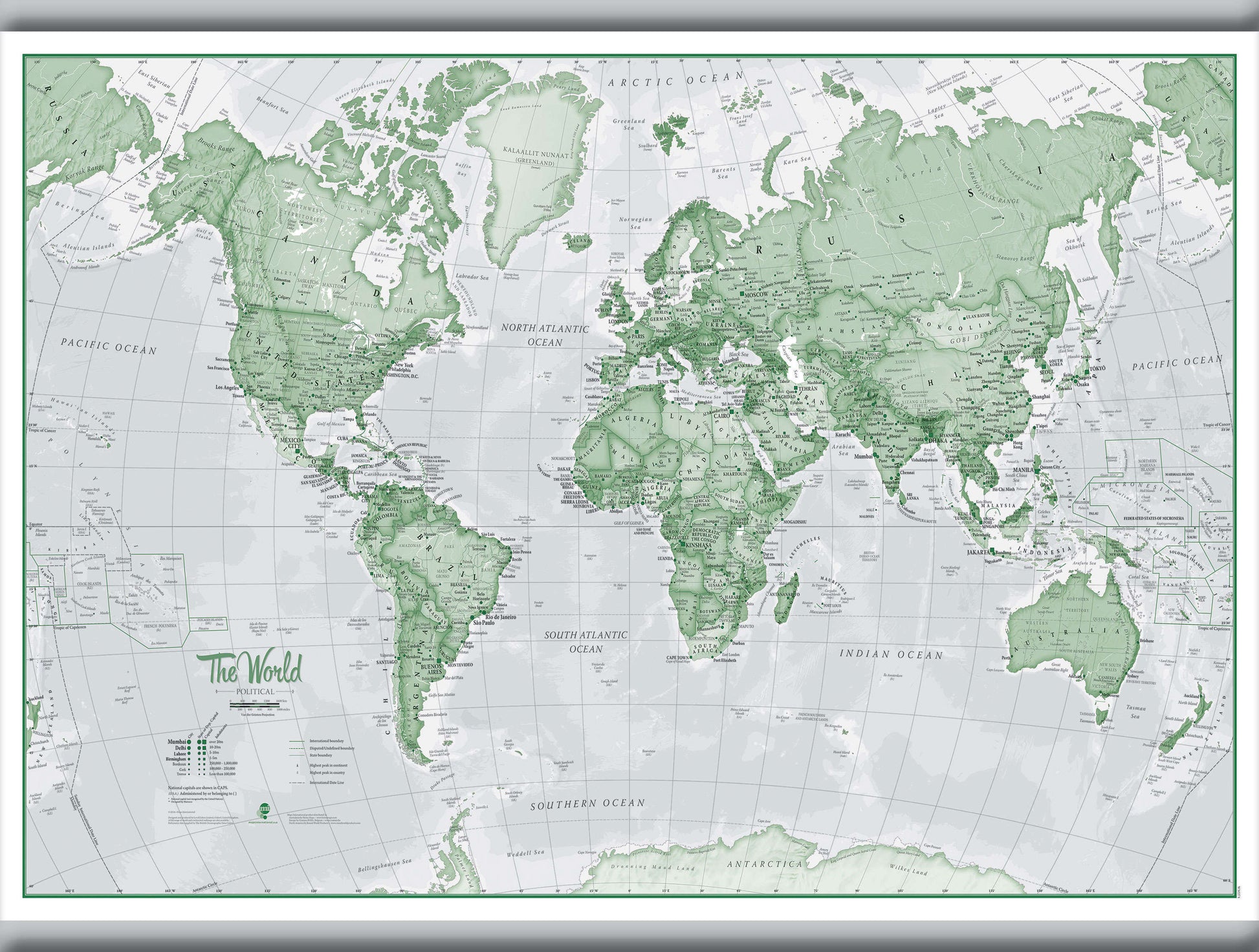 WM00274_S_LAMHB - The World Is Art - Wall Map Green