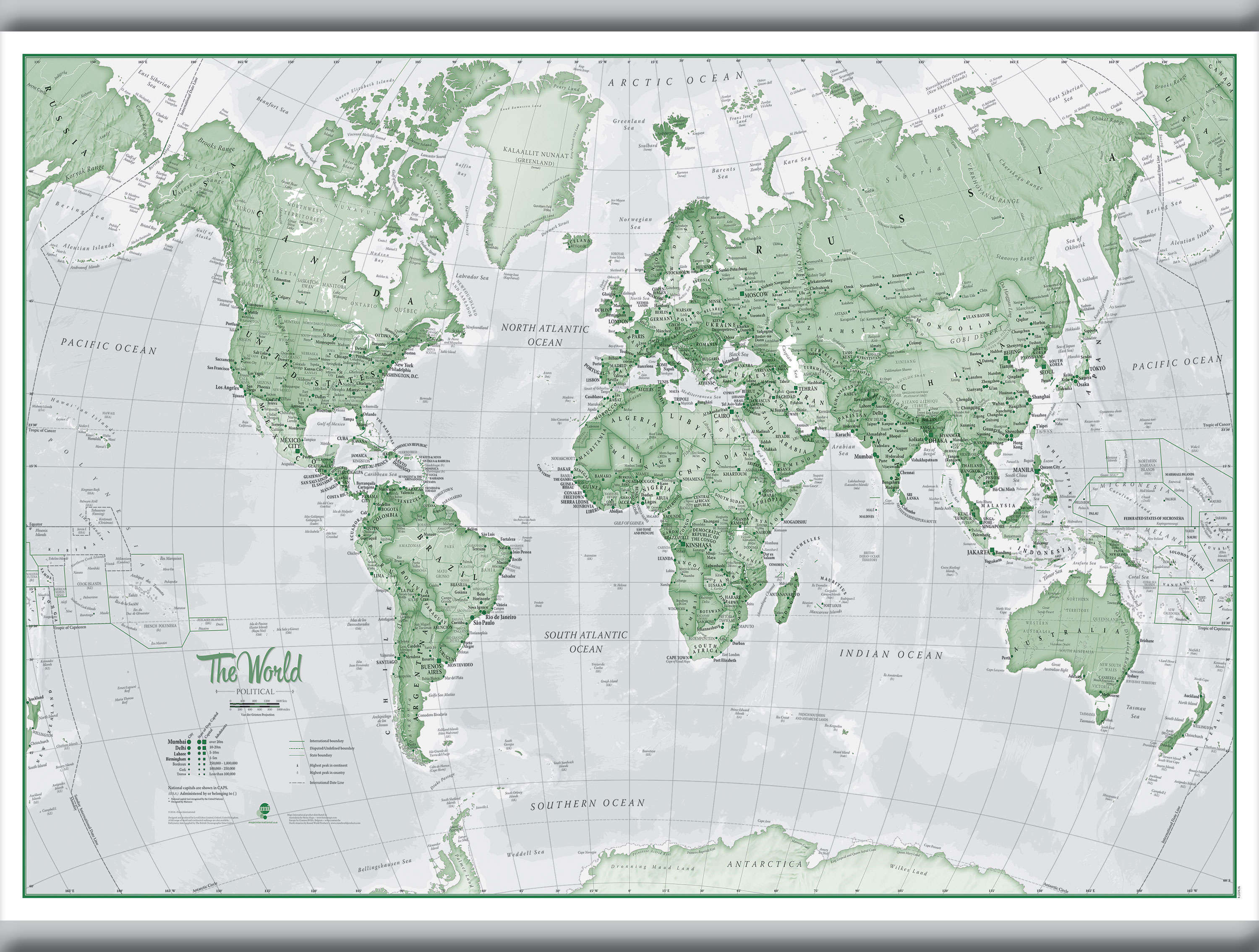 WM00274_S_LAMHB - The World Is Art - Wall Map Green