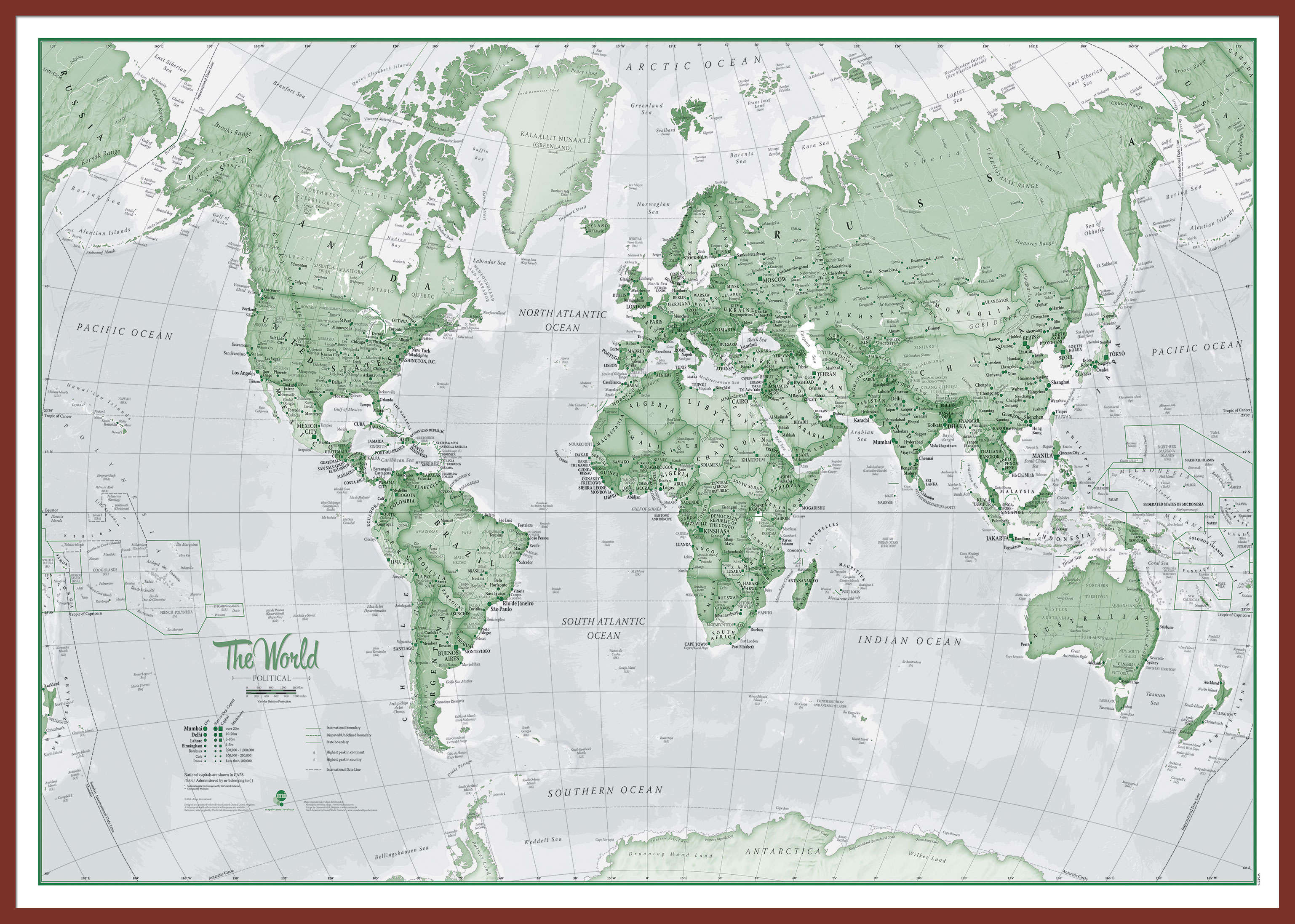 WM00274_H_LBDOK - The World Is Art - Wall Map Green