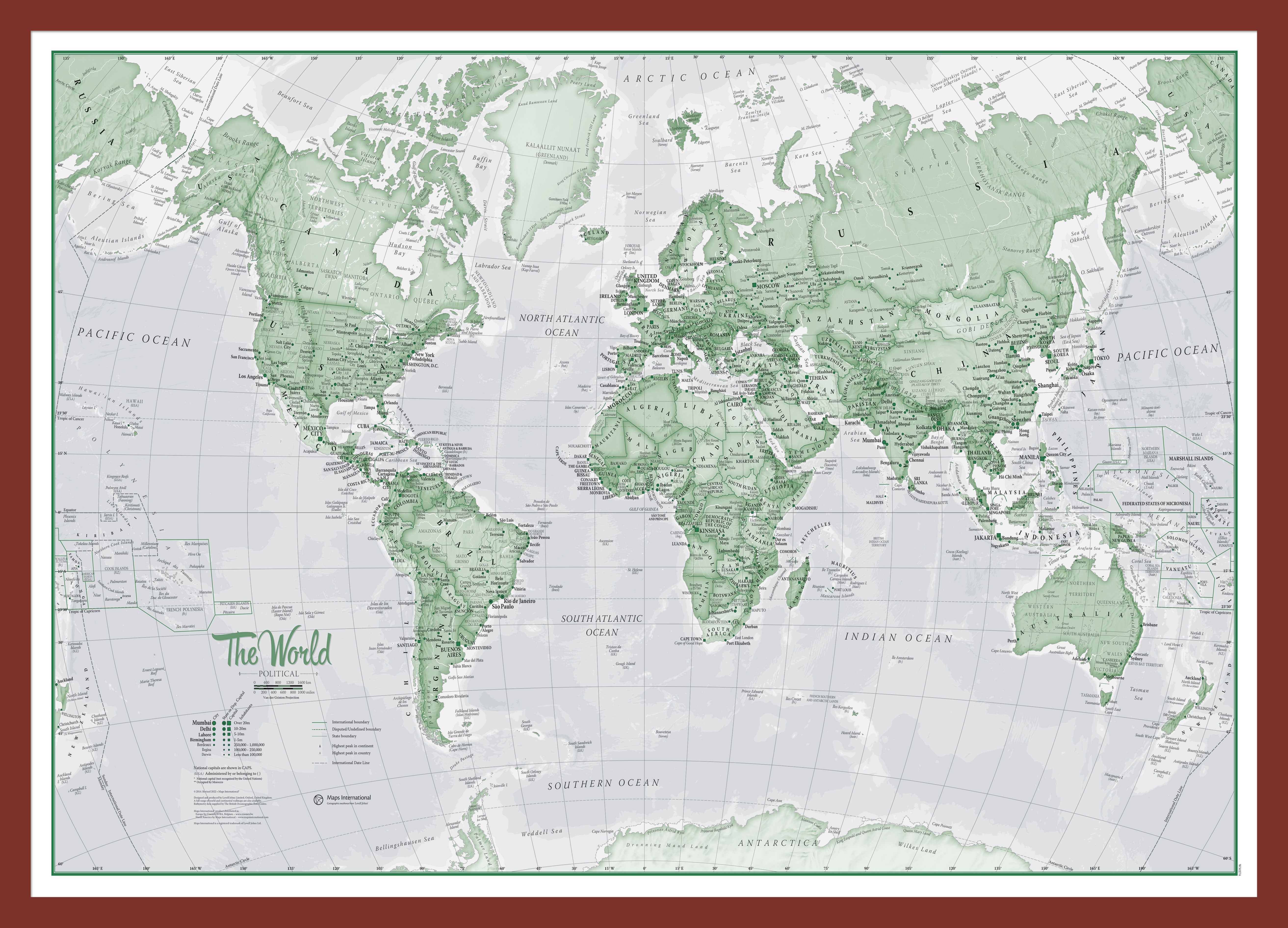 WM00274_S_PINOK - The World Is Art - Wall Map Green