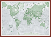 WM00274_S_PINOK - The World Is Art - Wall Map Green