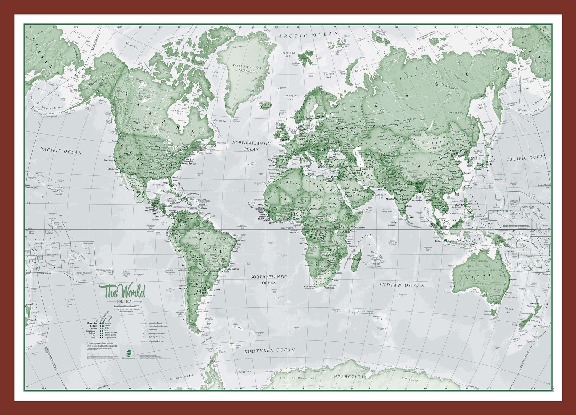 WM00274_S_PINOK - The World Is Art - Wall Map Green