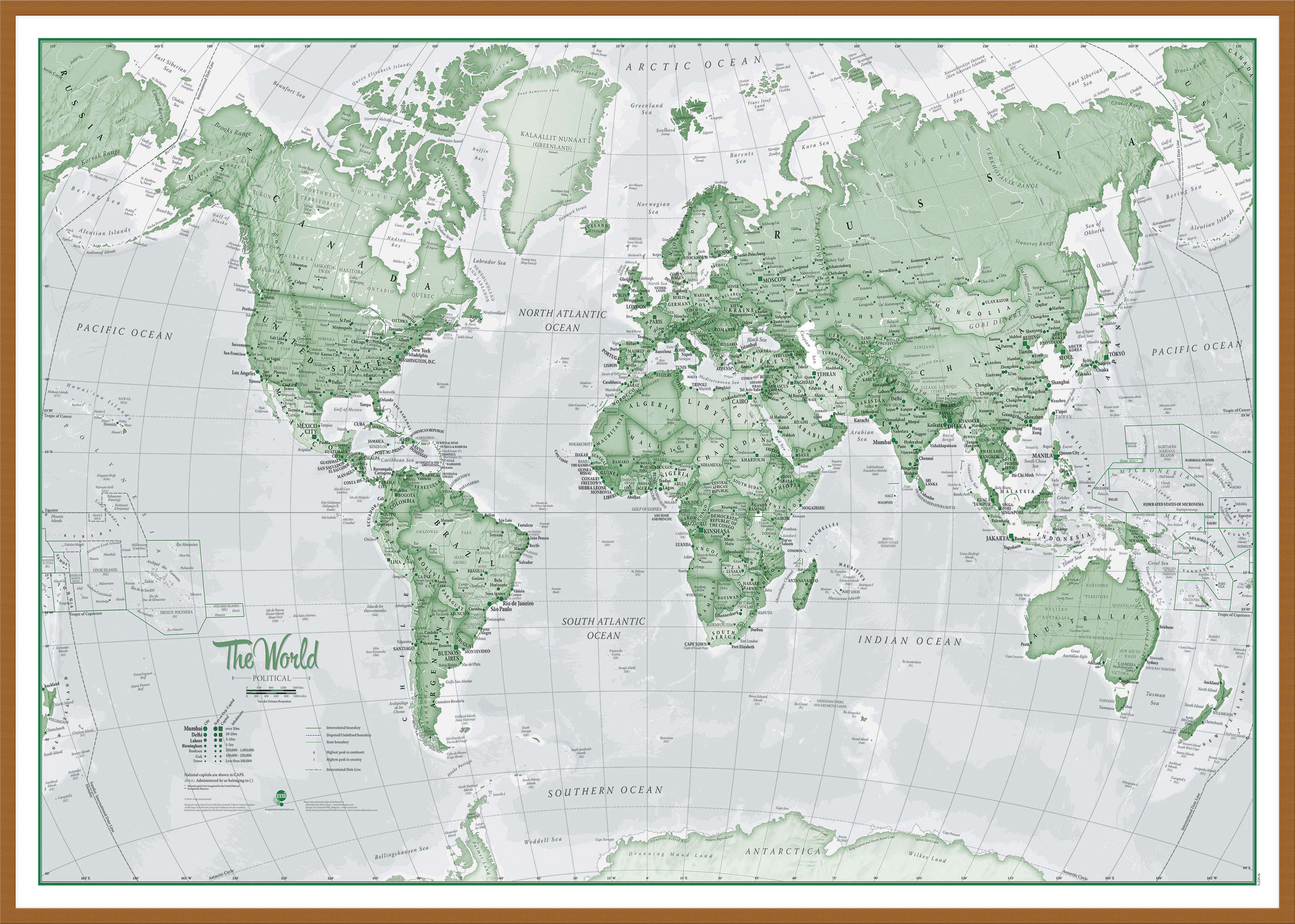 WM00274_L_LBWTE - The World Is Art - Wall Map Green