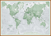 WM00274_L_WDTEA - The World Is Art - Wall Map Green