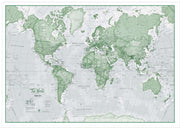 WM00274_L_LBWWH - The World Is Art - Wall Map Green