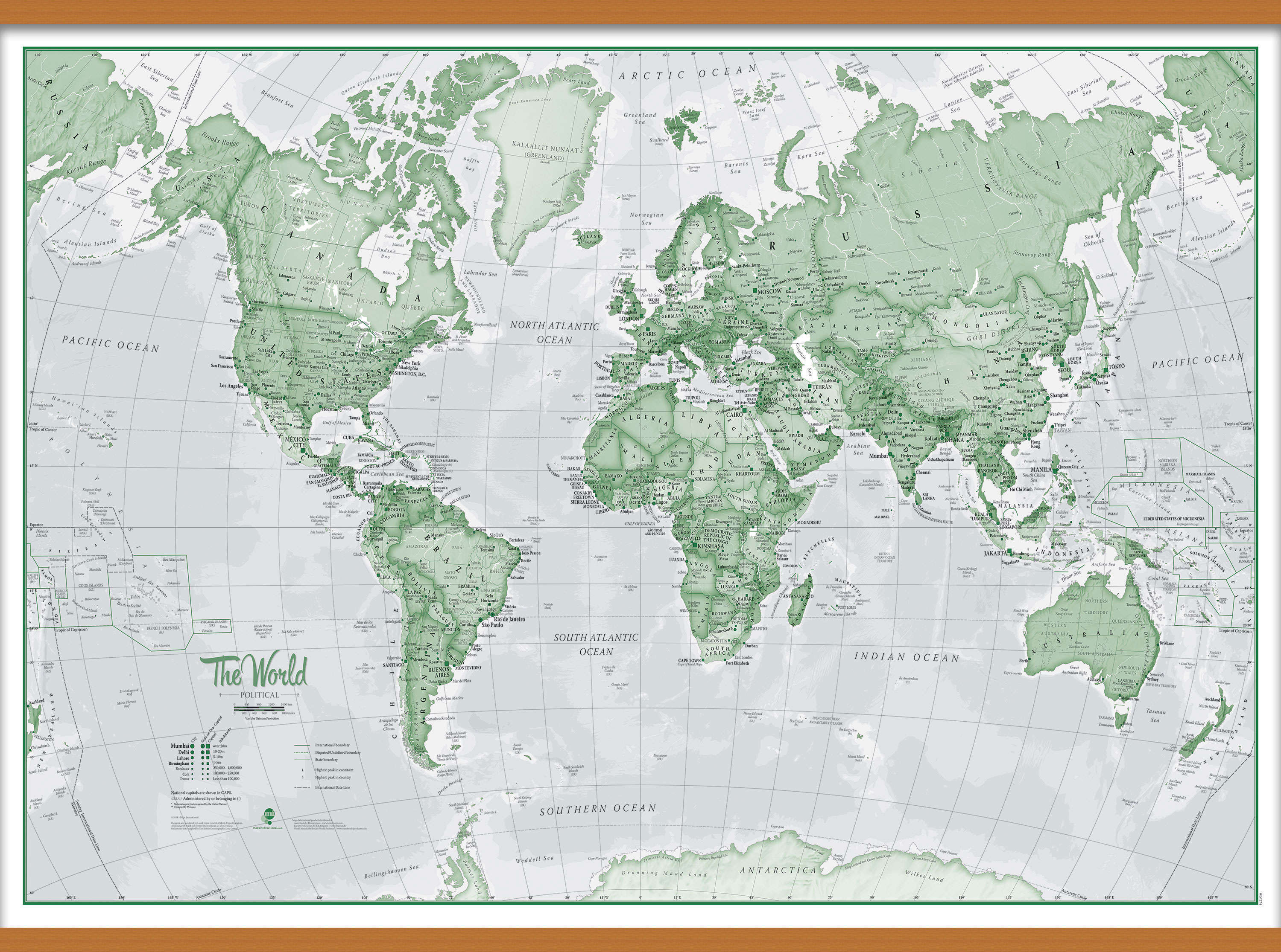 WM00274_H_CWDHB - The World Is Art - Wall Map Green