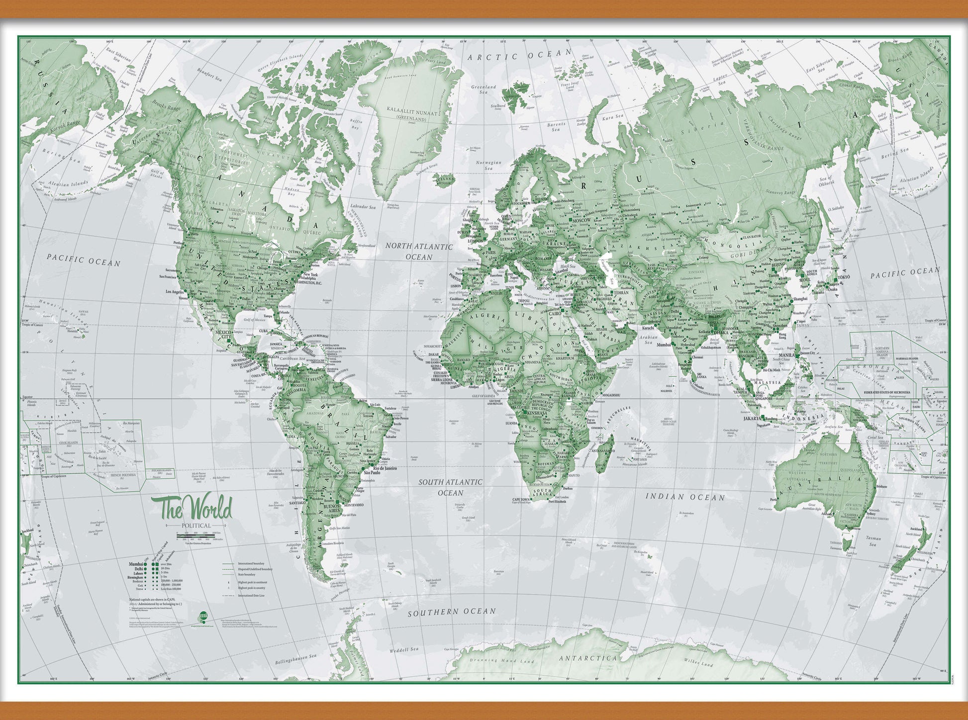 WM00274_L_LWDHB - The World Is Art - Wall Map Green
