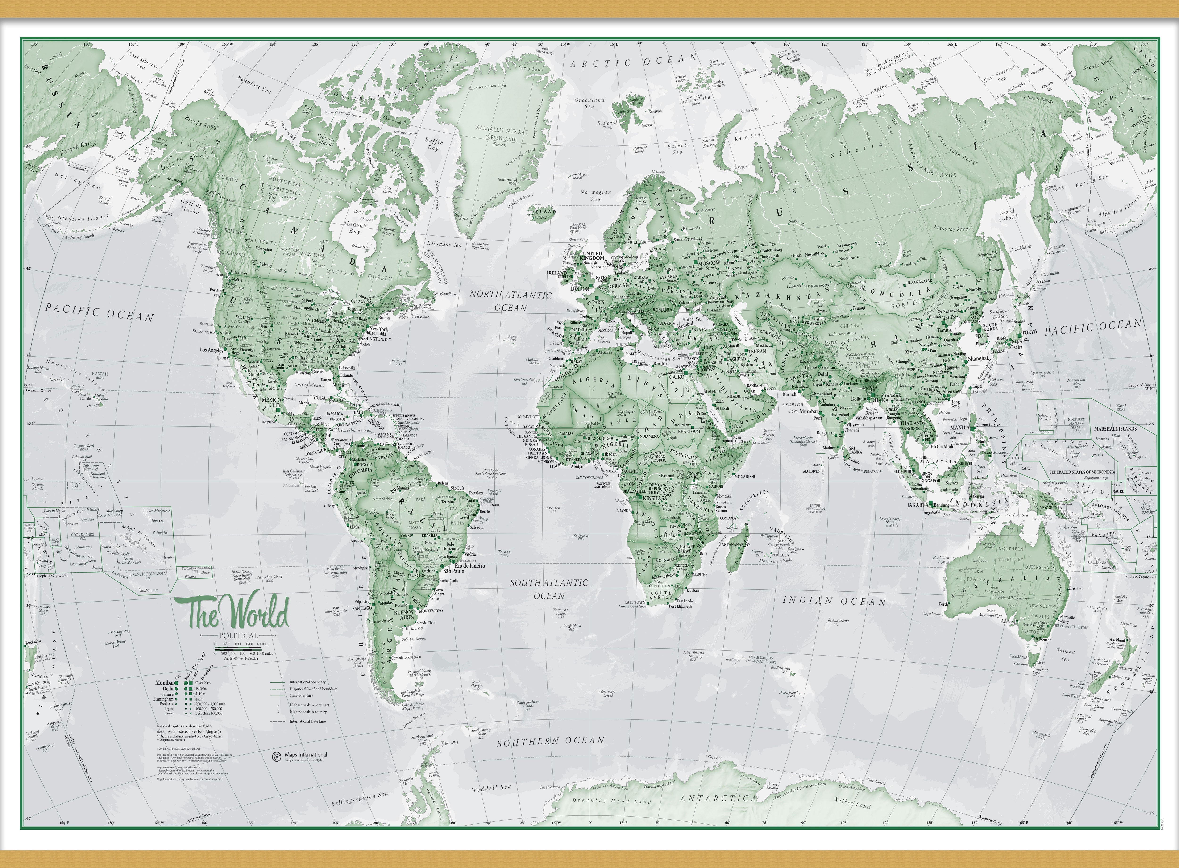 WM00274_H_LWDHB - The World Is Art - Wall Map Green