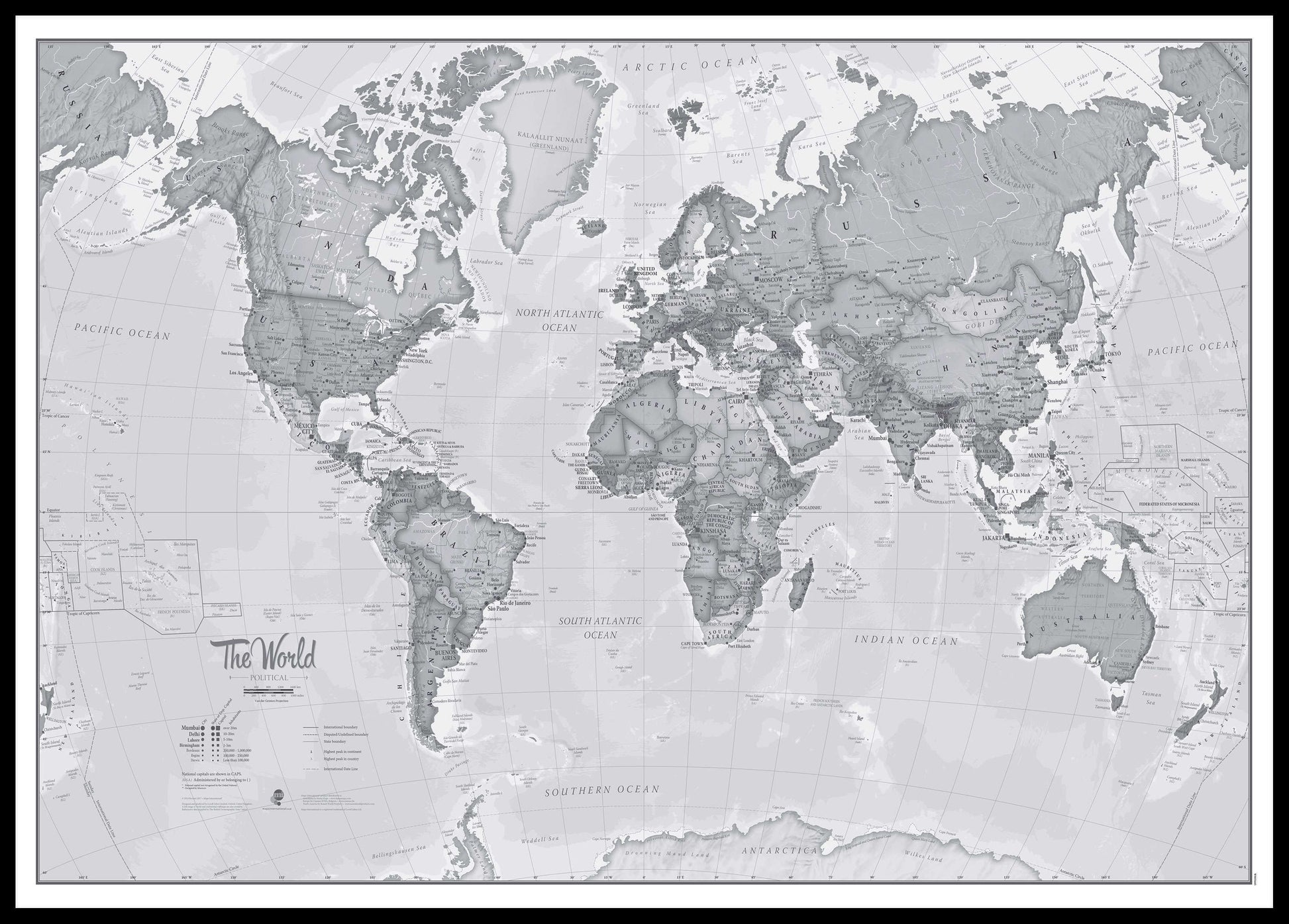 WM01643_H_LBDBL - The World Is Art - Wall Map Grey