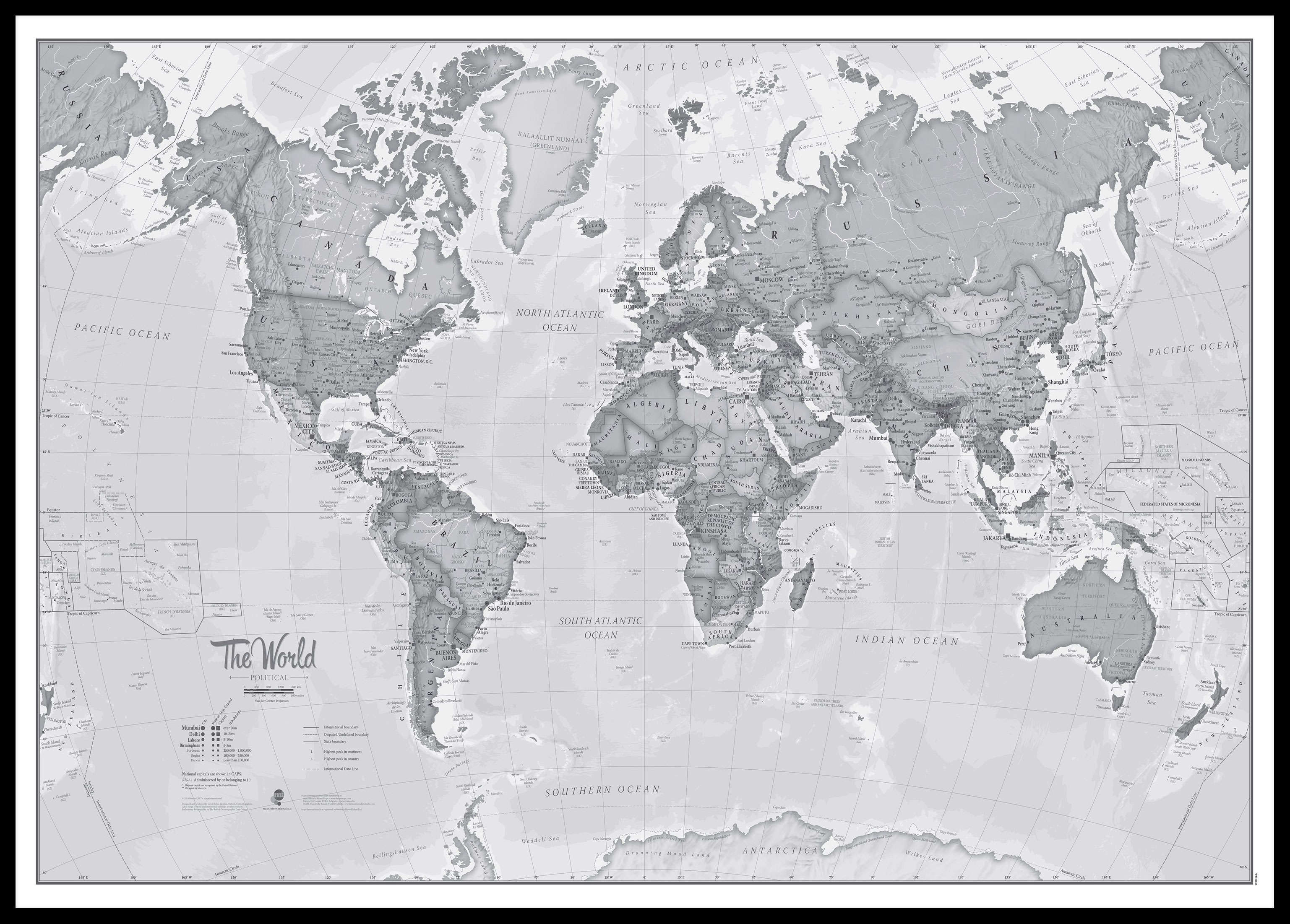 WM01643_H_LBDBL - The World Is Art - Wall Map Grey