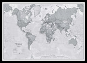 WM01643_M_PINBL - The World Is Art - Wall Map Grey