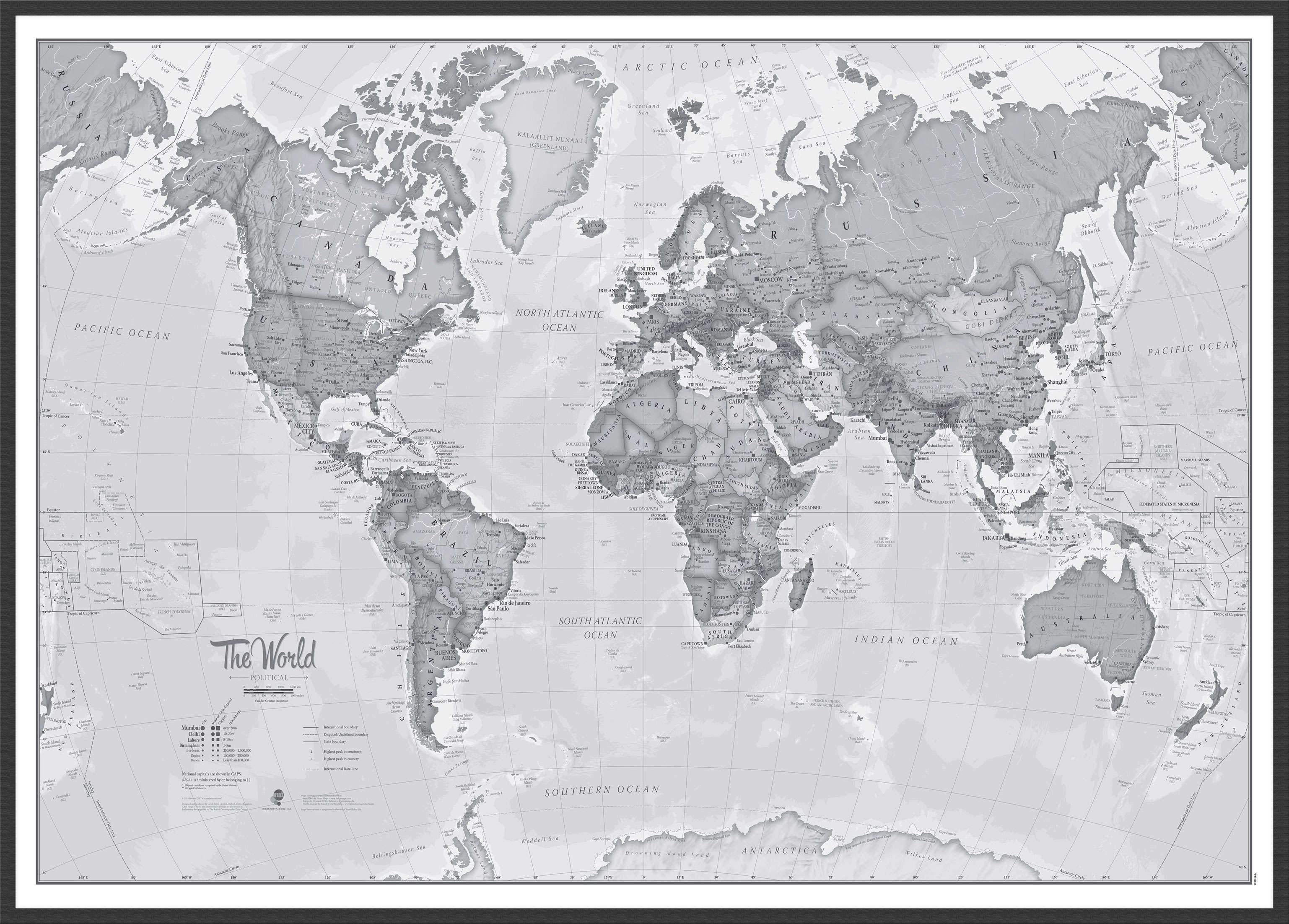WM01643_L_LBWBL - The World Is Art - Wall Map Grey