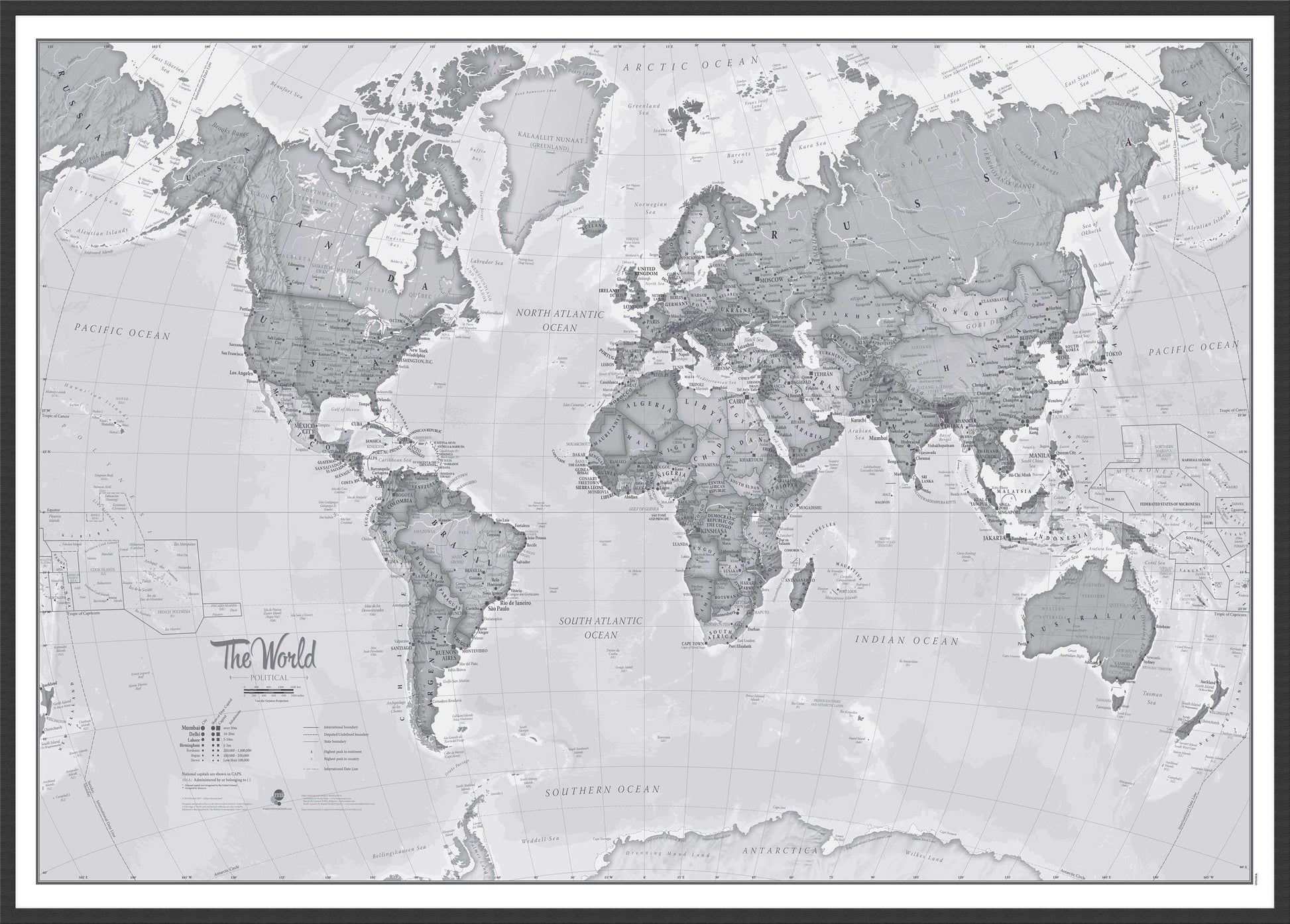 WM01643_L_WDBLA - The World Is Art - Wall Map Grey