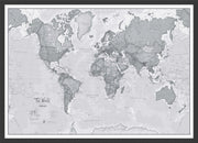 WM01643_M_WDBLA - The World Is Art - Wall Map Grey