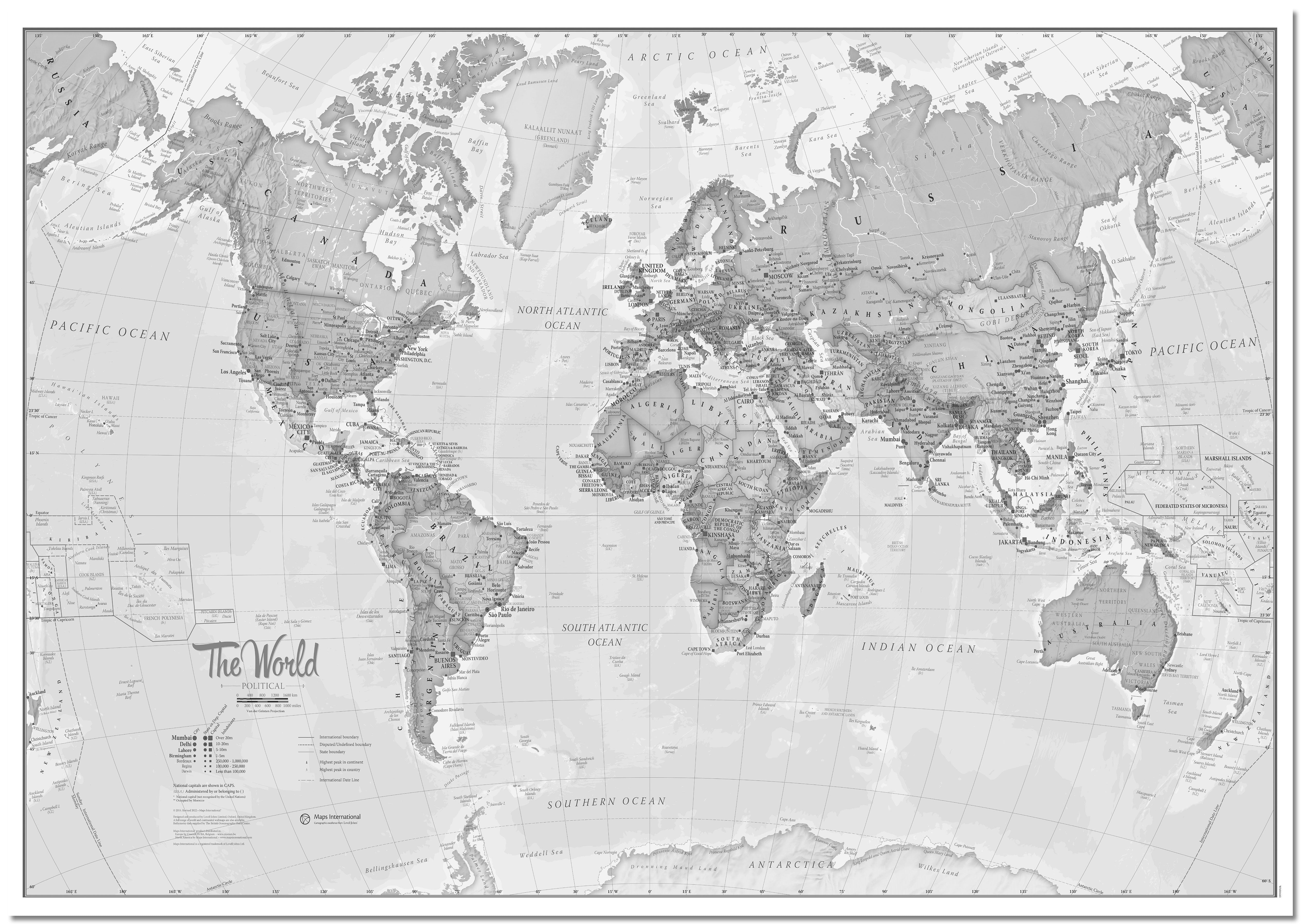 WM01643_H_LMBRD - The World Is Art - Wall Map Grey