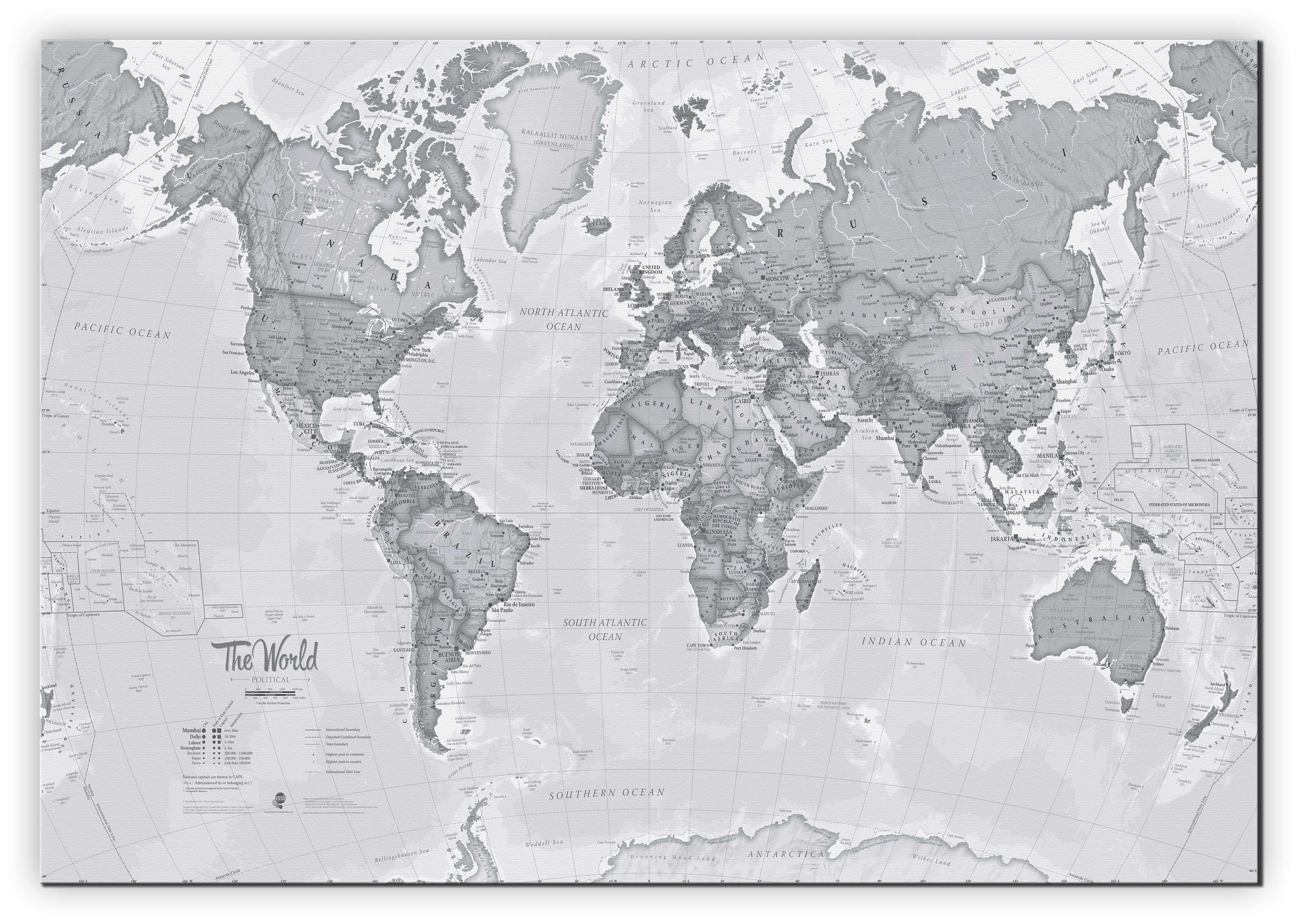 WM01643_H_CANVA - The World Is Art - Wall Map Grey